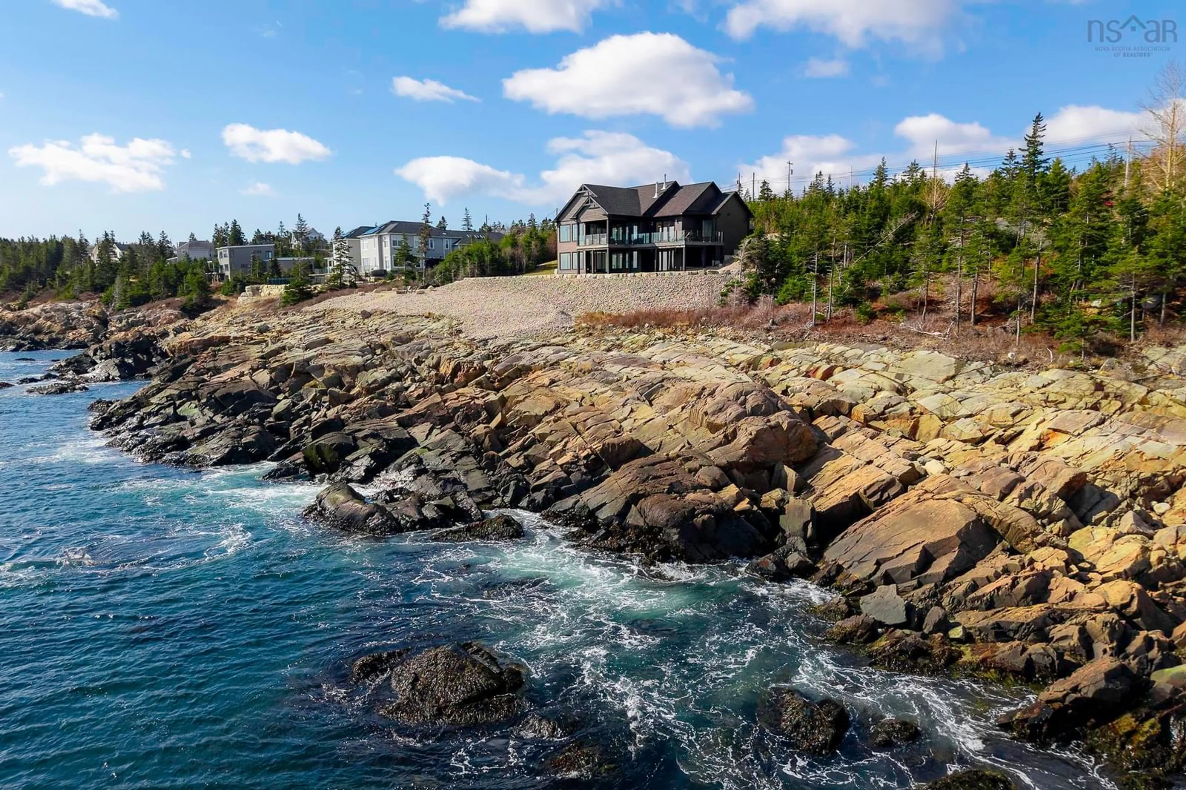 A pic from outside/outdoor area/front of a property/back of a property/a pic from drone, water/lake/river/ocean view for 520 Ketch Harbour Rd, Bear Cove Nova Scotia B3V 1P8