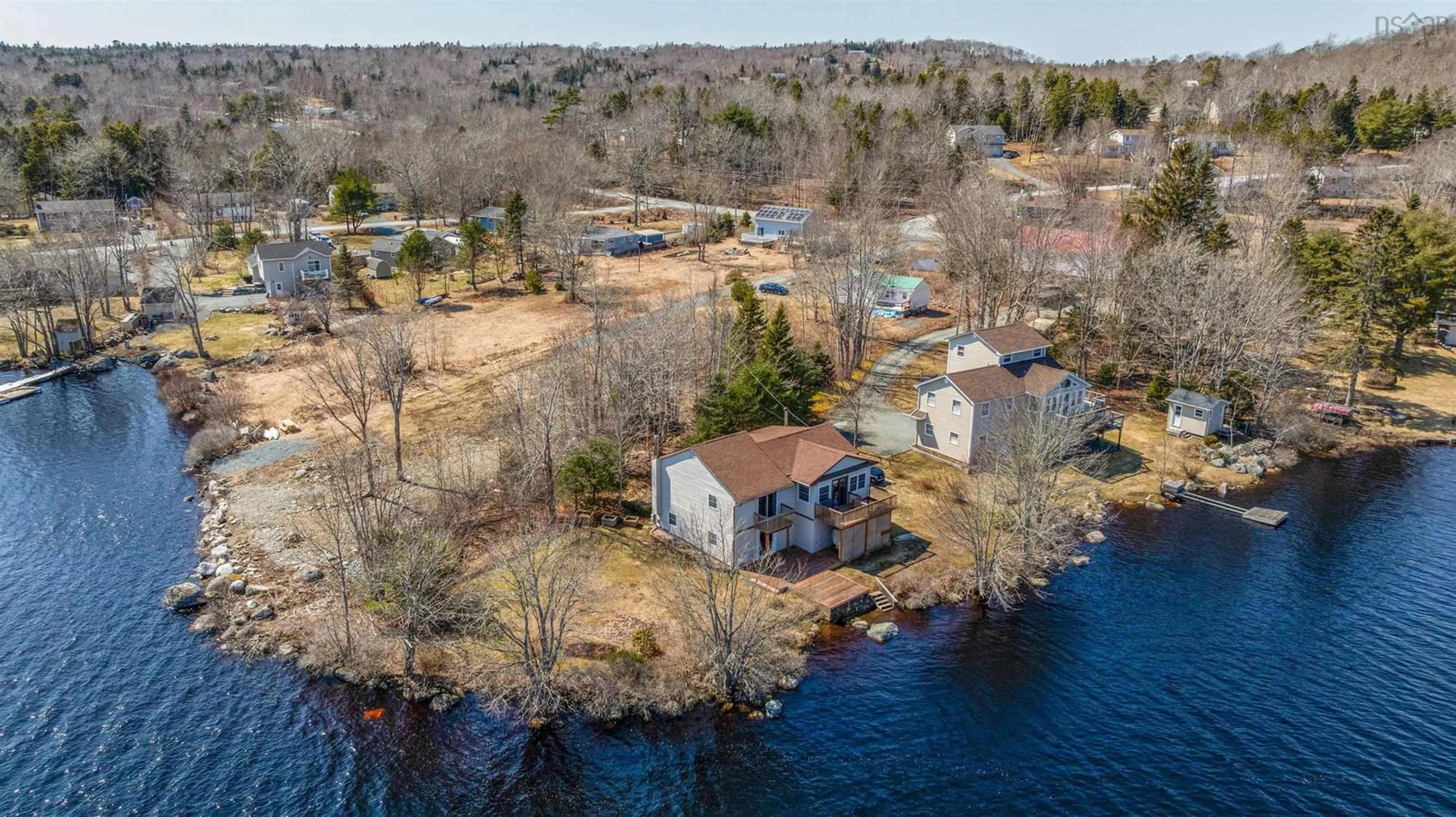 A pic from outside/outdoor area/front of a property/back of a property/a pic from drone, water/lake/river/ocean view for 3108 Highway 7, Lake Echo Nova Scotia B3E 1B2
