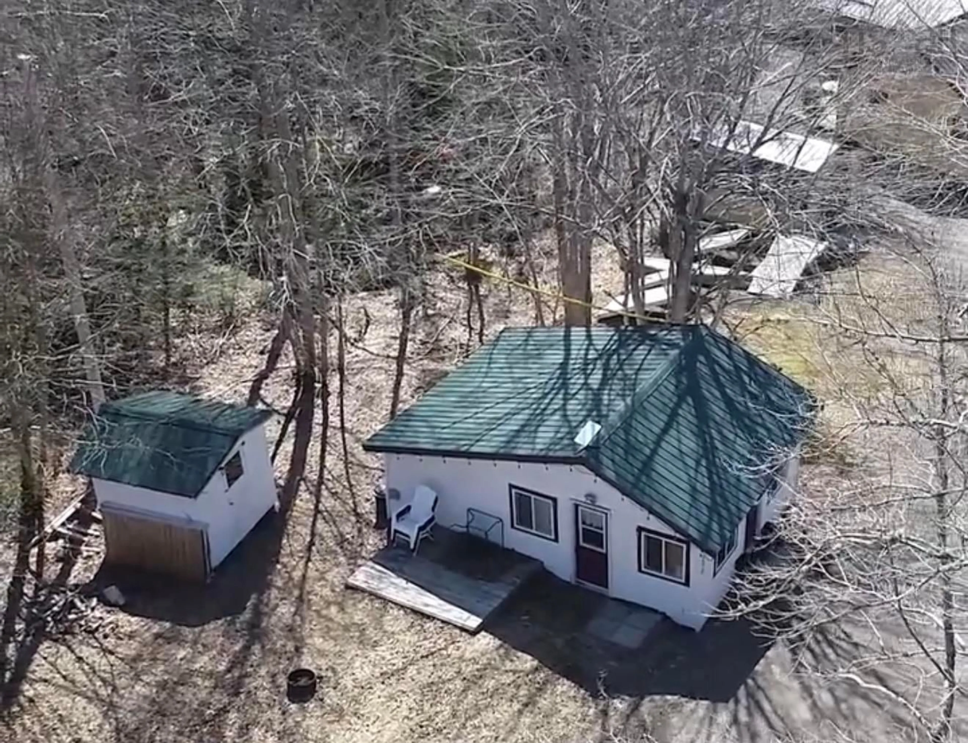 A pic from outside/outdoor area/front of a property/back of a property/a pic from drone, forest/trees view for 340 P-12 Road Lake George Ns B5a 5l6, Lake George Nova Scotia B5A 5L6