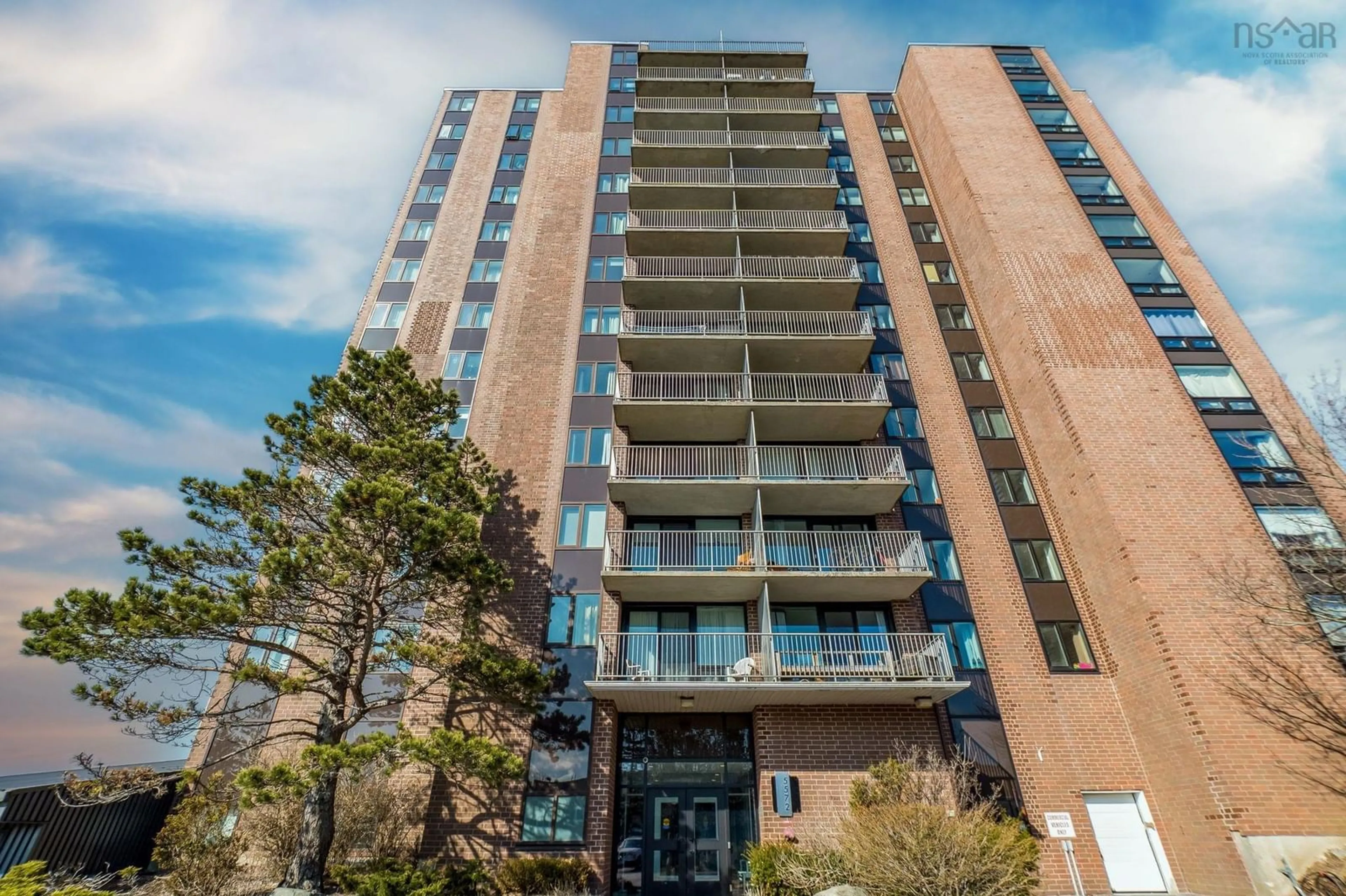 A pic from outside/outdoor area/front of a property/back of a property/a pic from drone, building for 5572 North Ridge Rd #407, Halifax Nova Scotia B3K 5K2