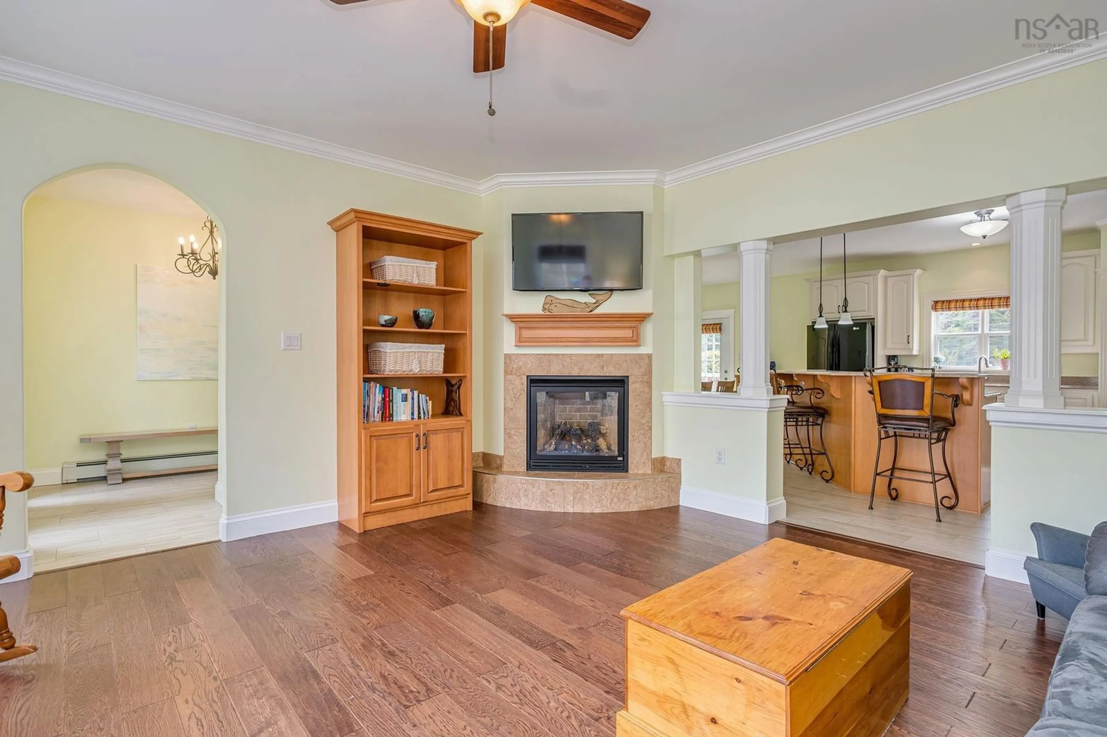 Living room with furniture, wood/laminate floor for 86 Sloane Crt, Hammonds Plains Nova Scotia B4B 2A4