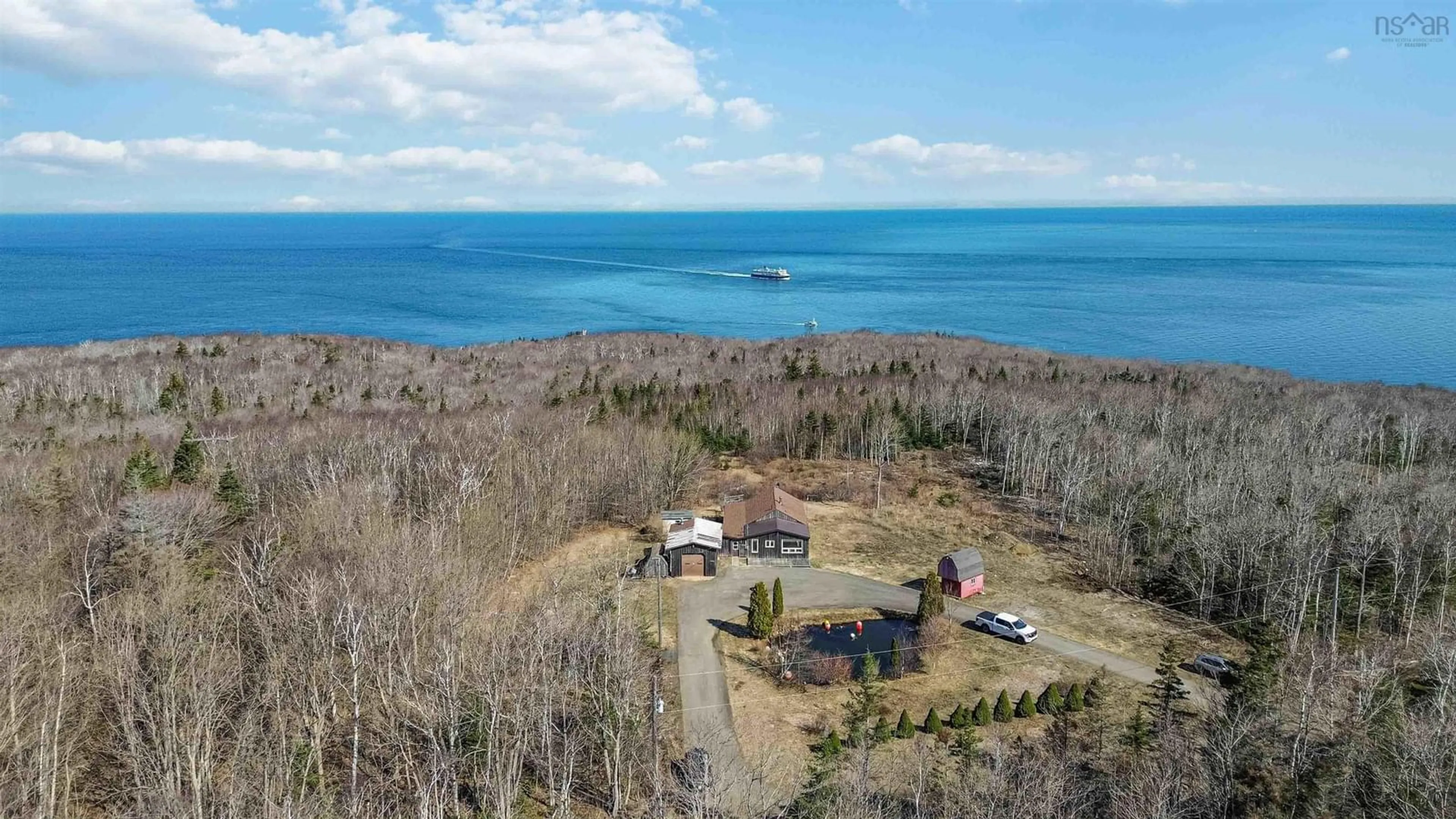 A pic from outside/outdoor area/front of a property/back of a property/a pic from drone, water/lake/river/ocean view for 2481 Broad Cove Rd, Bay View Nova Scotia B0V 1A0