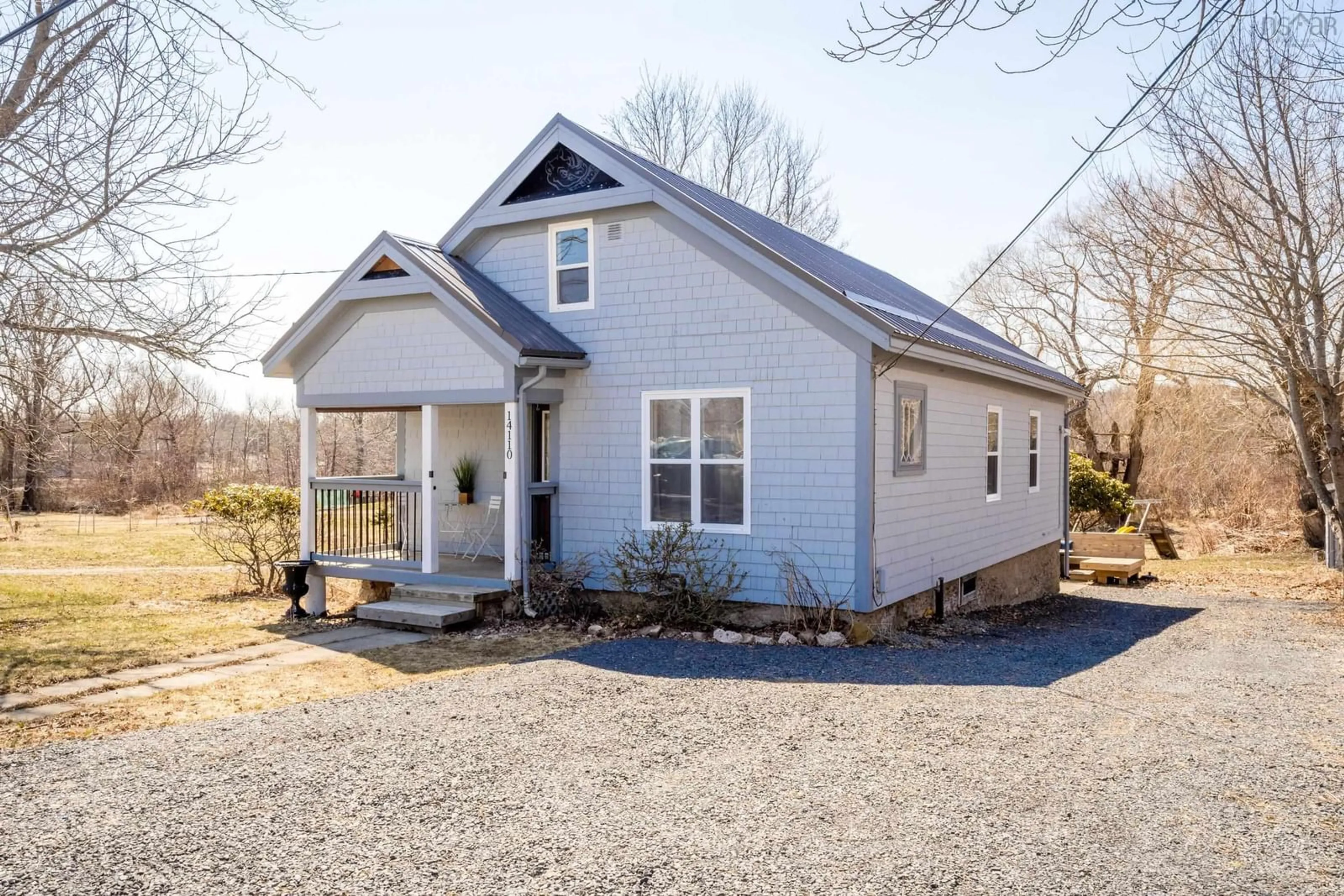 Home with vinyl exterior material, street for 14110 Highway 1, Hants Border Nova Scotia B0P 1P0