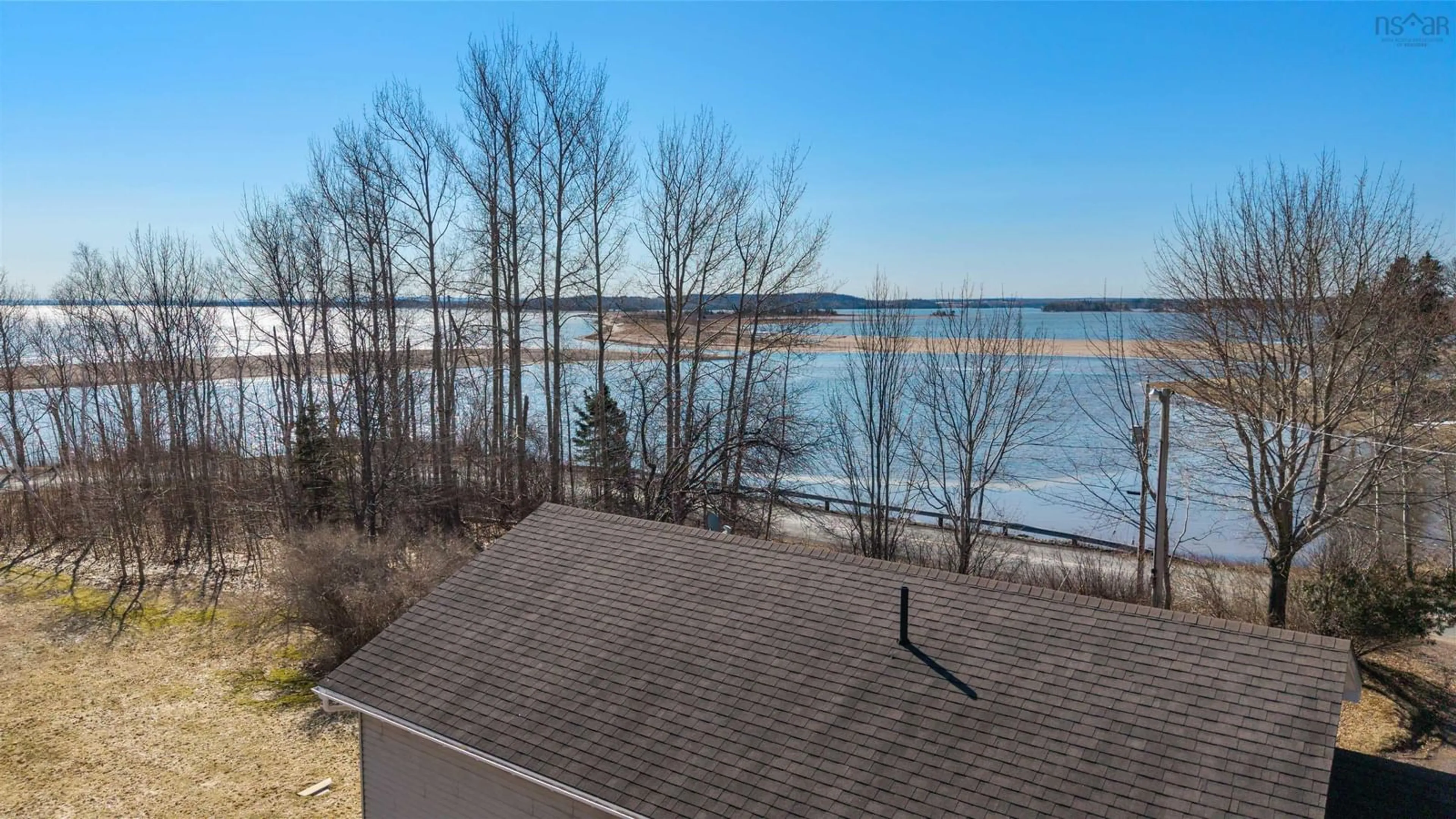 Patio, water/lake/river/ocean view for 107 Mahoneys Beach Rd, Mahoneys Beach Nova Scotia B2G 2L2