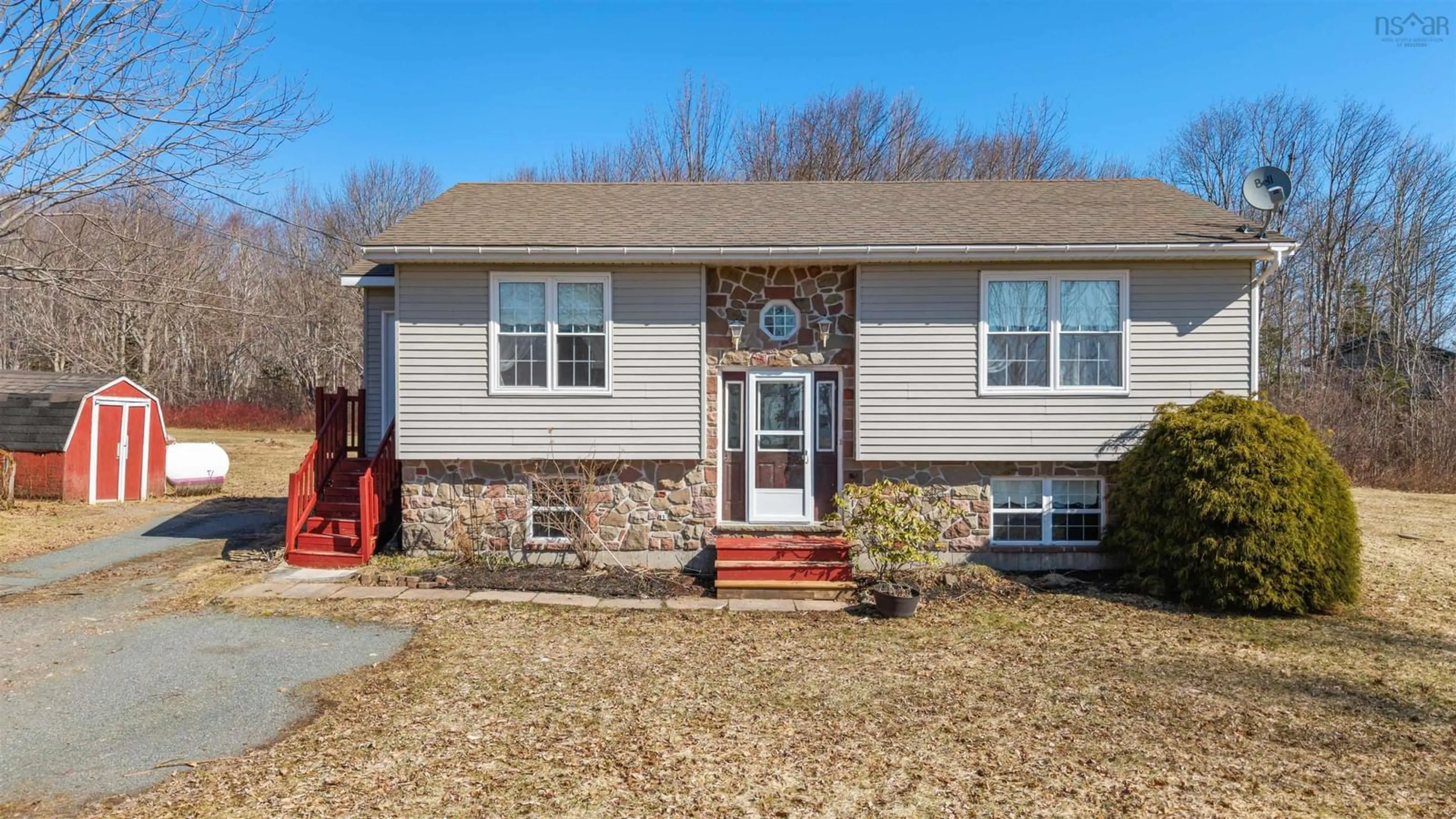 Home with vinyl exterior material, street for 107 Mahoneys Beach Rd, Mahoneys Beach Nova Scotia B2G 2L2