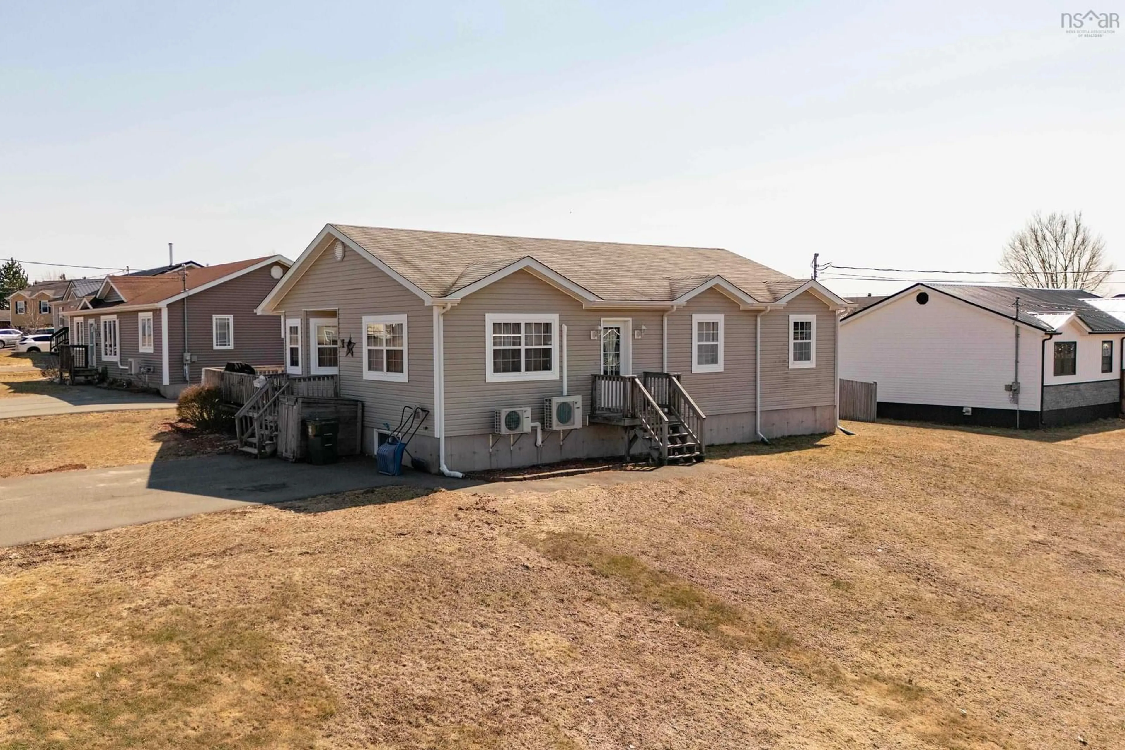 Home with vinyl exterior material, street for 1 Casper Crt, Amherst Nova Scotia B4H 0A7