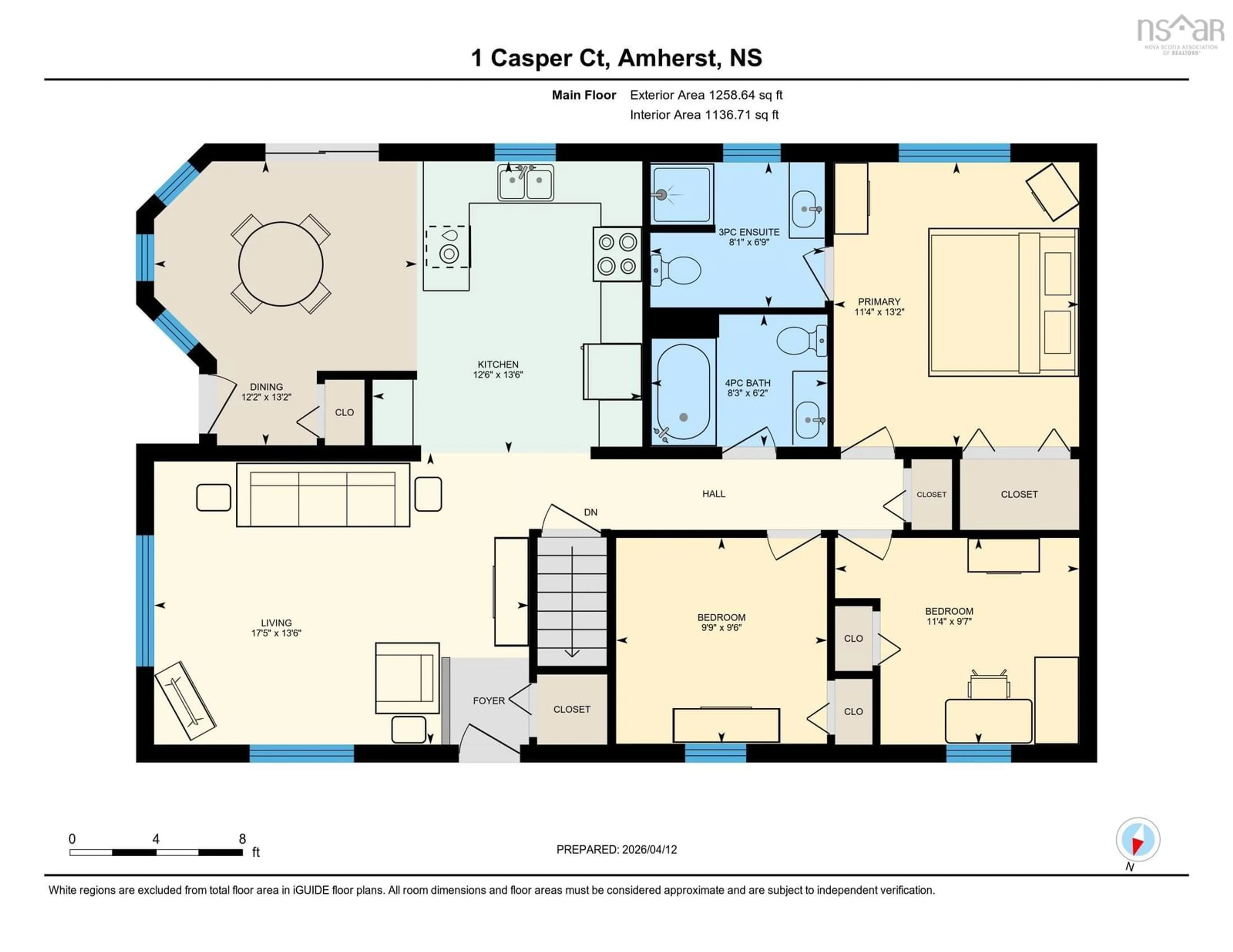 Floor plan for 1 Casper Crt, Amherst Nova Scotia B4H 0A7