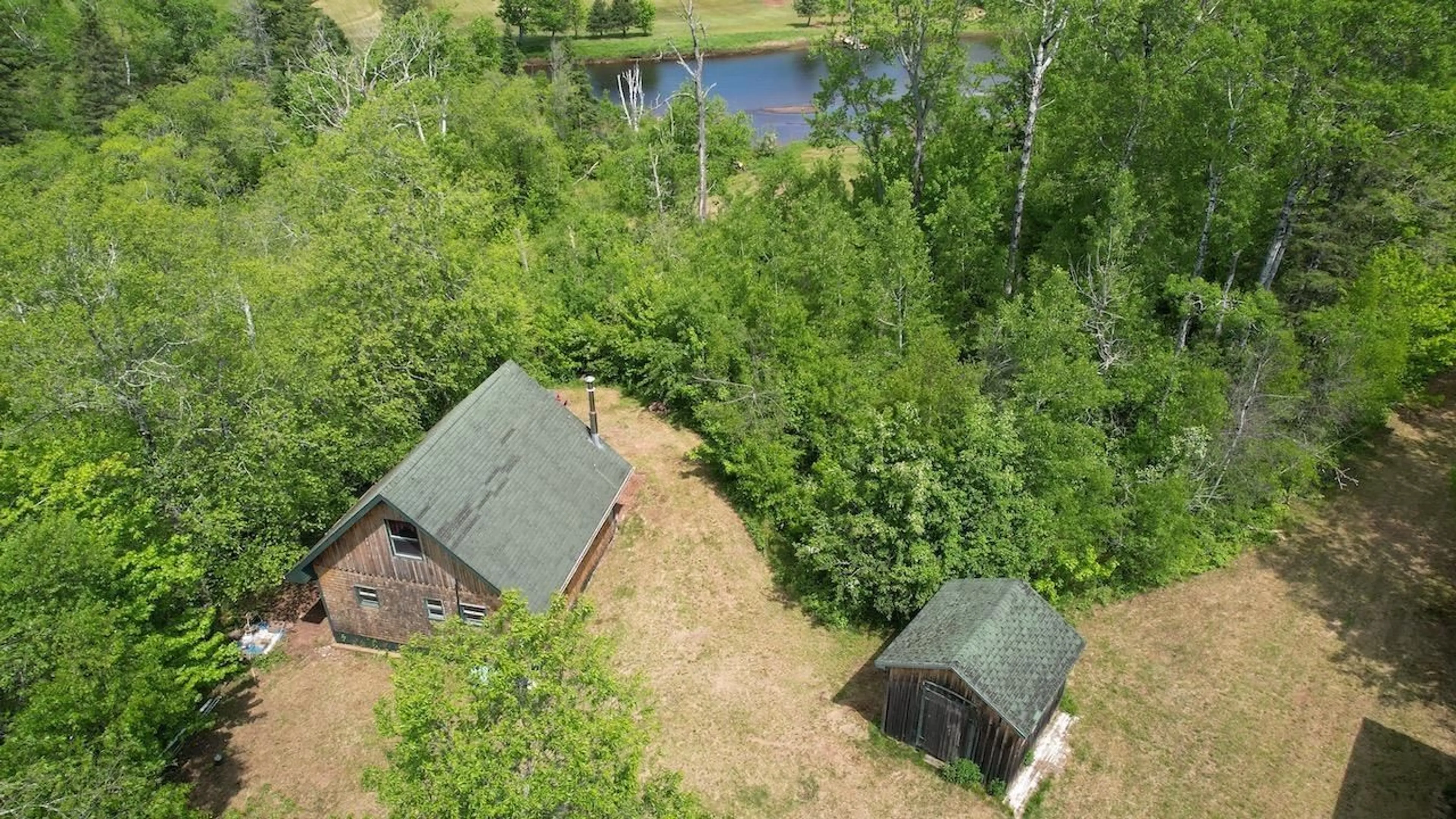 A pic from outside/outdoor area/front of a property/back of a property/a pic from drone, forest/trees view for 6327 Hwy 321 Hwy, Roslin Nova Scotia B0M 1P0