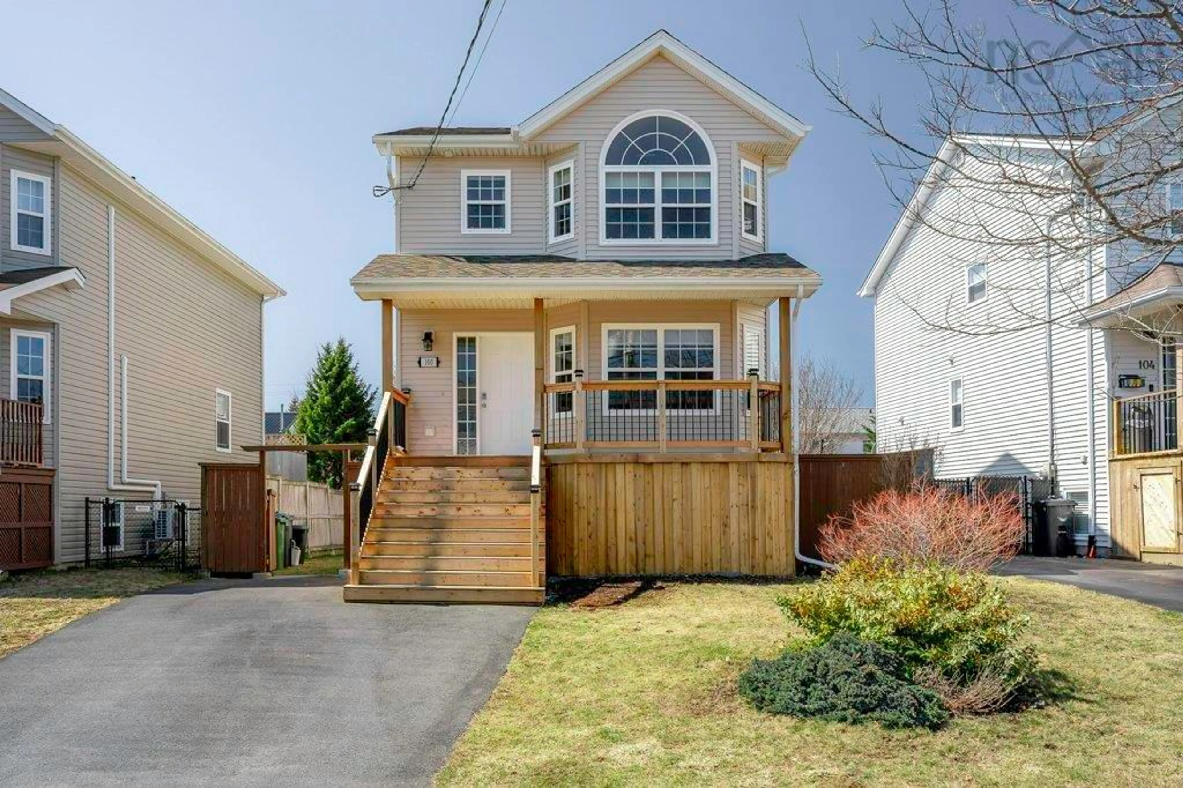 Home with vinyl exterior material, street for 100 Atikian Dr, Eastern Passage Nova Scotia B3G 0A9