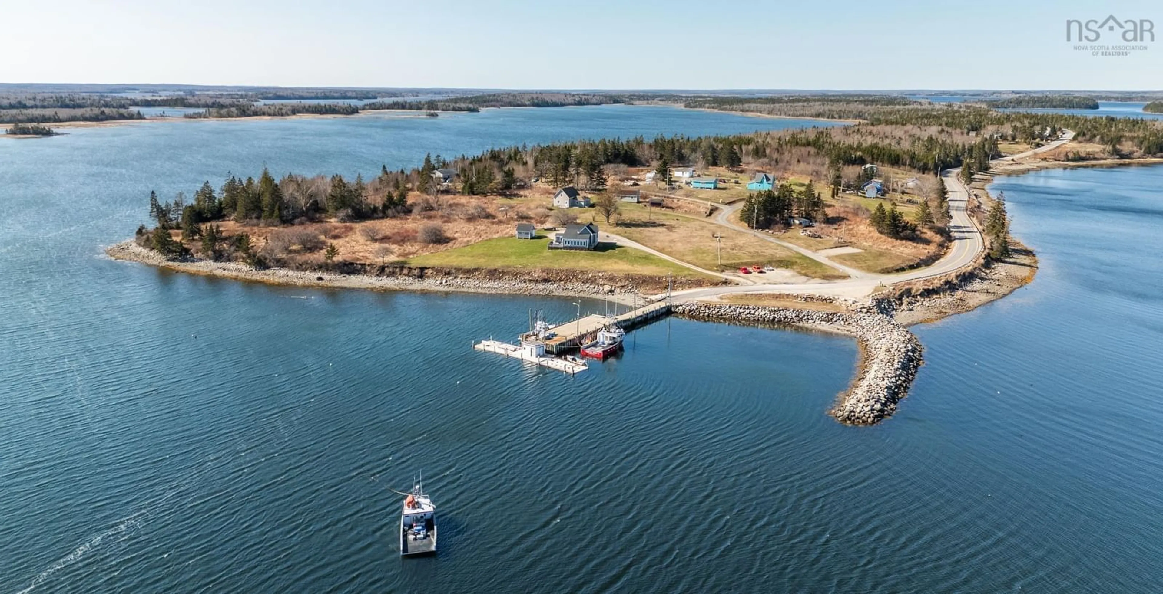 A pic from outside/outdoor area/front of a property/back of a property/a pic from drone, water/lake/river/ocean view for 5 Highway 308, Morris Island Nova Scotia B0W 3M0