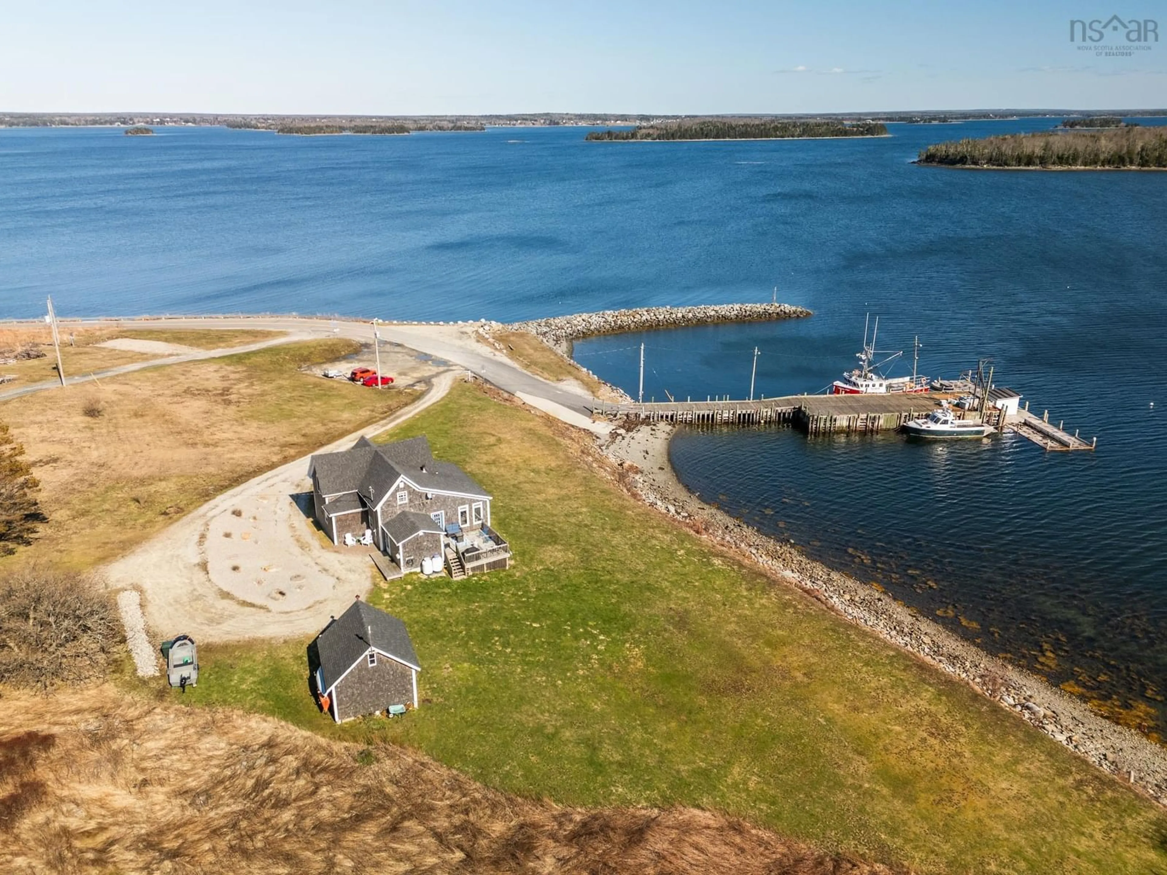 A pic from outside/outdoor area/front of a property/back of a property/a pic from drone, water/lake/river/ocean view for 5 Highway 308, Morris Island Nova Scotia B0W 3M0