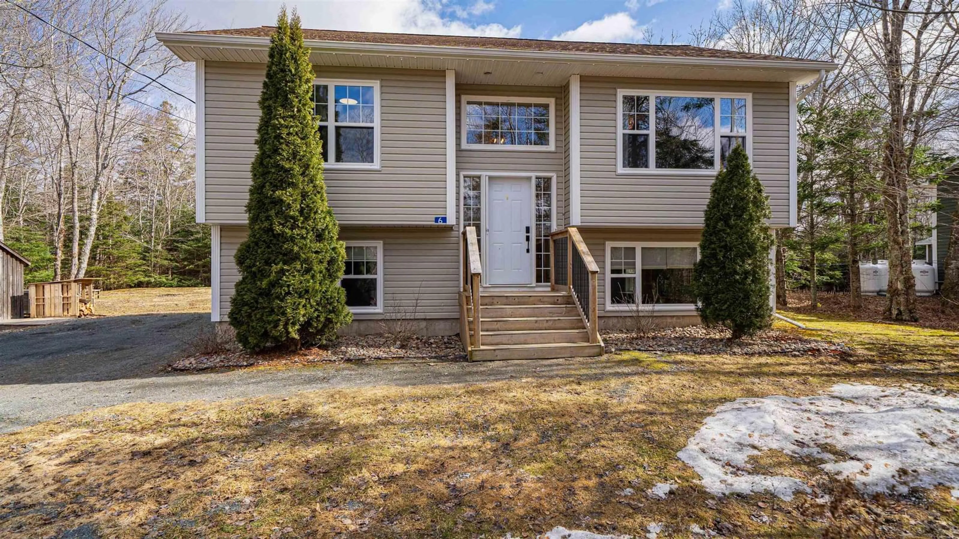 Home with vinyl exterior material, street for 6 Rockwell Dr, Mount Uniacke Nova Scotia B0N 1Z0