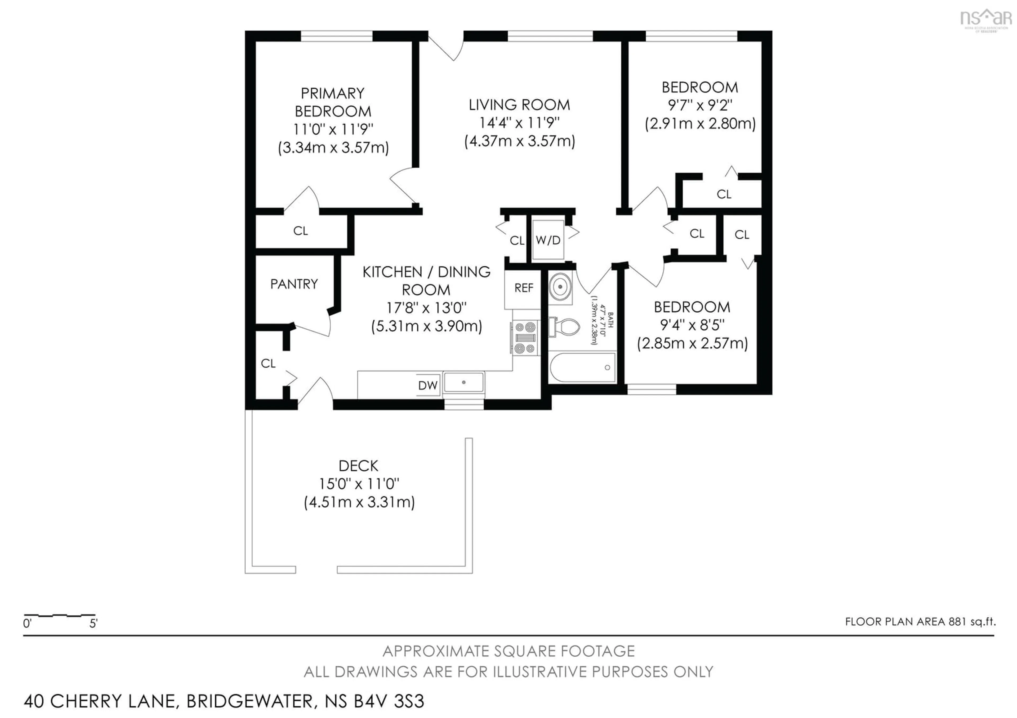 Floor plan for 40 Cherry Lane, Bridgewater Nova Scotia B4V 3S3
