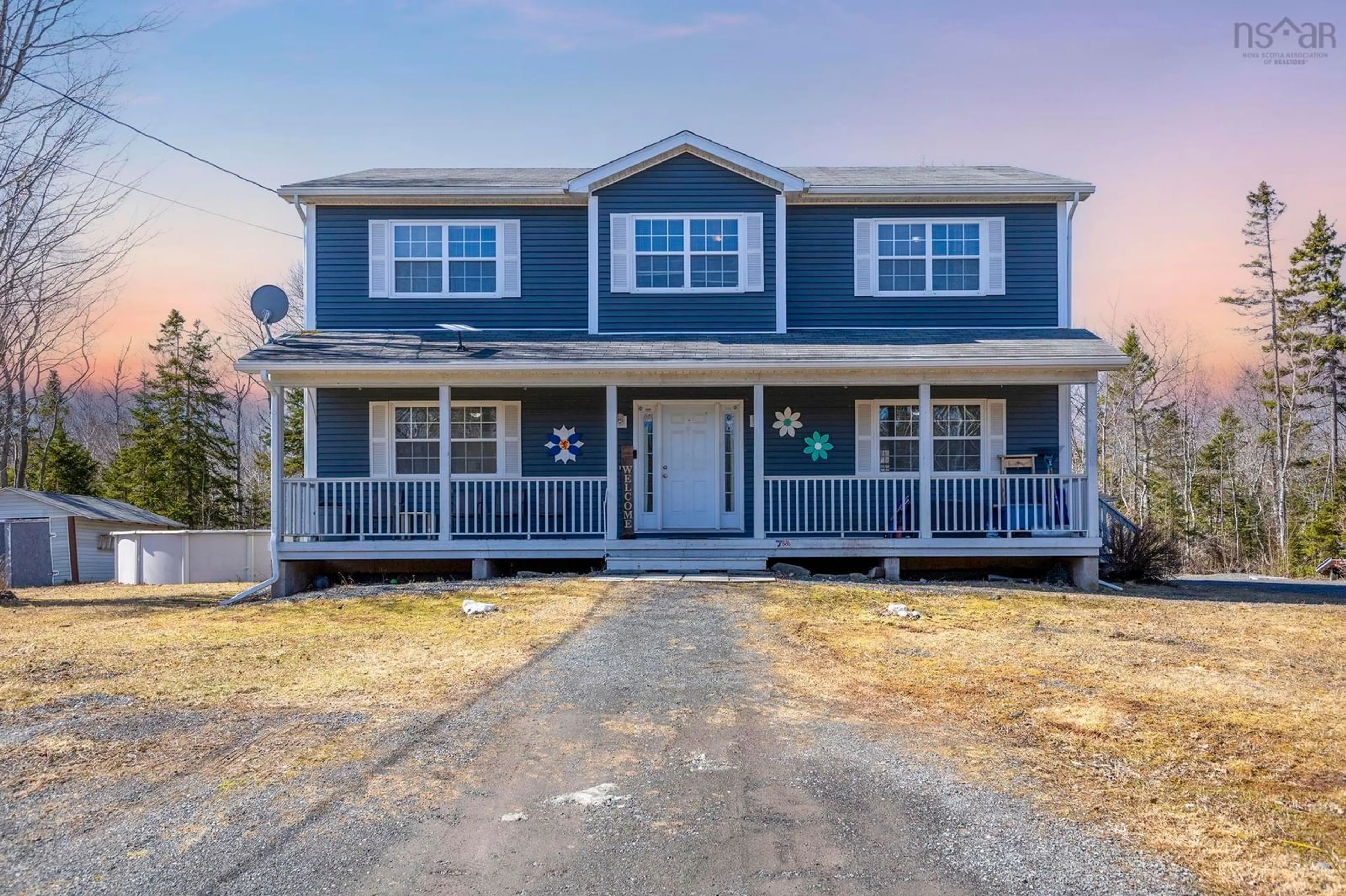 Home with vinyl exterior material, street for 47 Macdonald Dr, Chance Harbour Nova Scotia B0K 1X0
