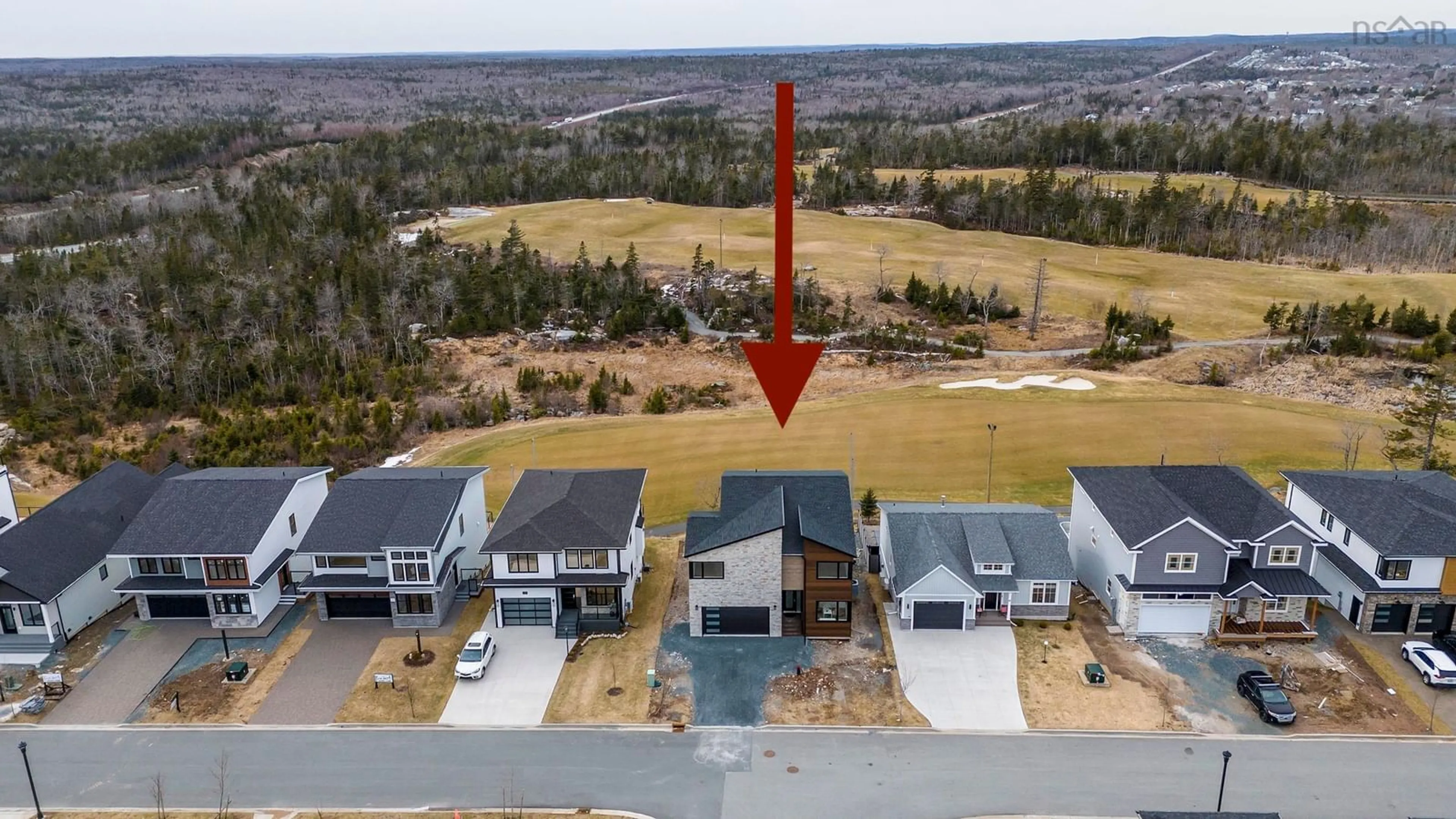 A pic from outside/outdoor area/front of a property/back of a property/a pic from drone, mountain view for 71 Tuscany Run, Timberlea Nova Scotia B3T 0L2
