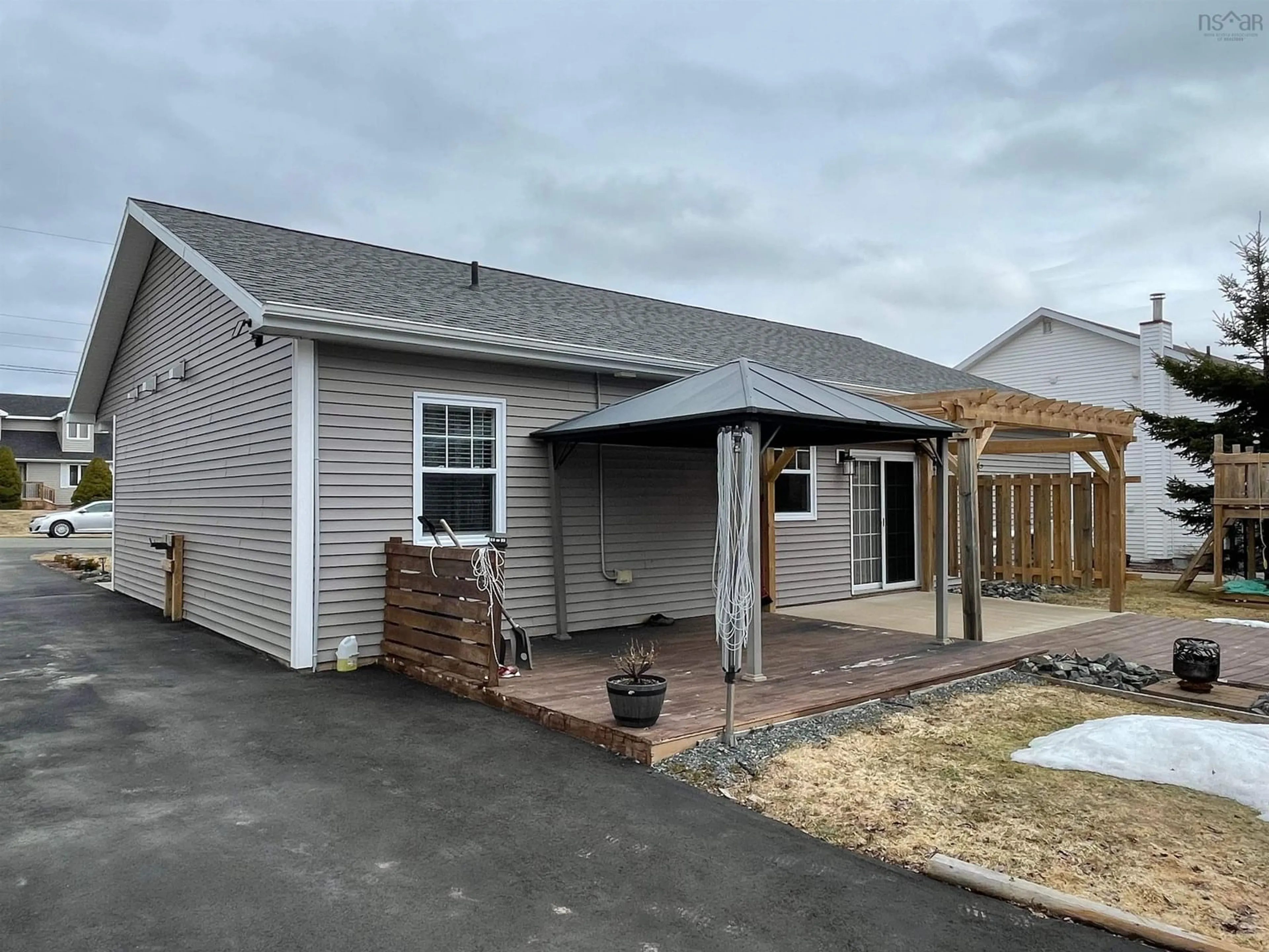 Home with vinyl exterior material, street for 243 Braemar Drive, Westmount Nova Scotia B1R 1V9