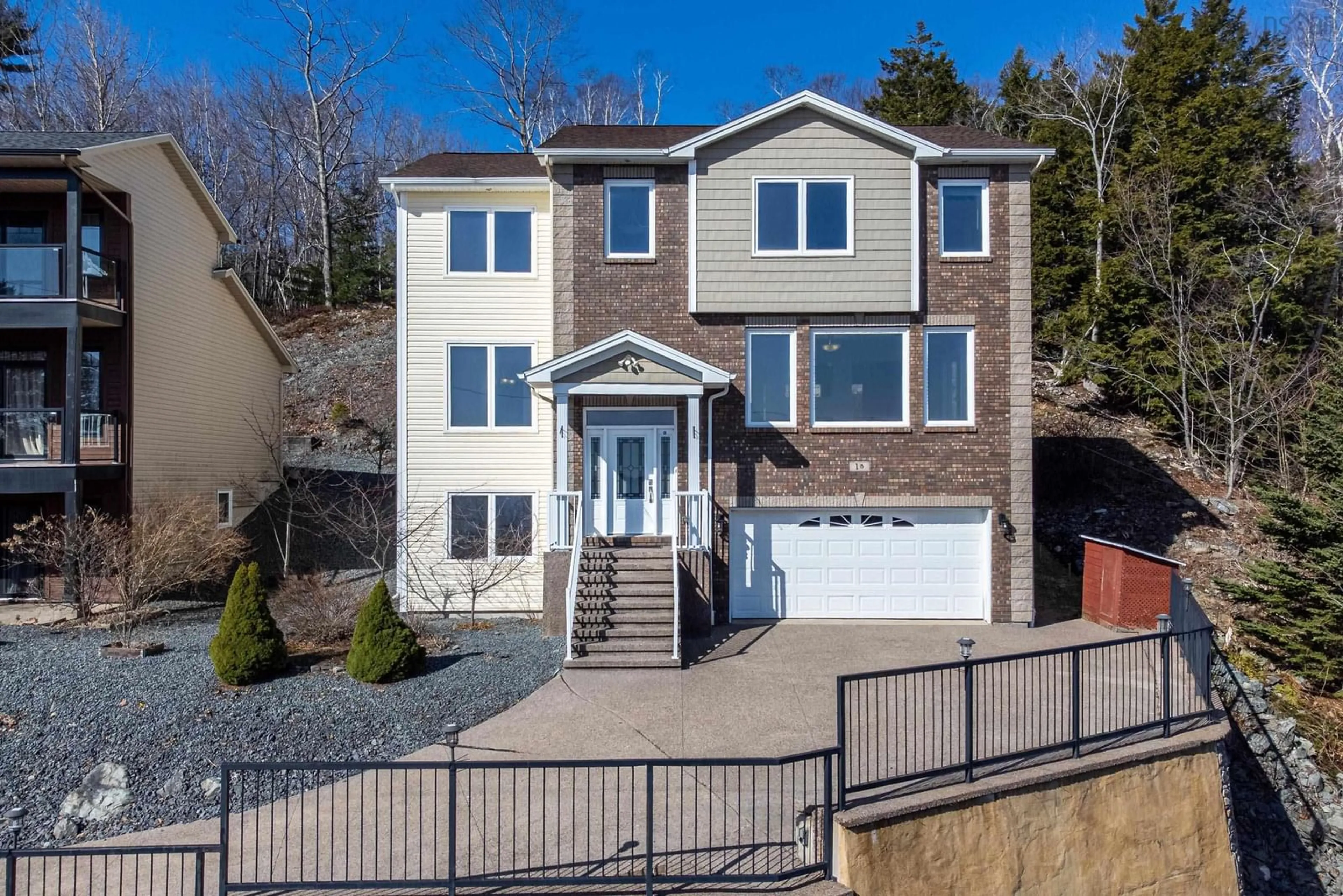 Home with vinyl exterior material, street for 1B Millview Ave, Bedford Nova Scotia B4A 1G6