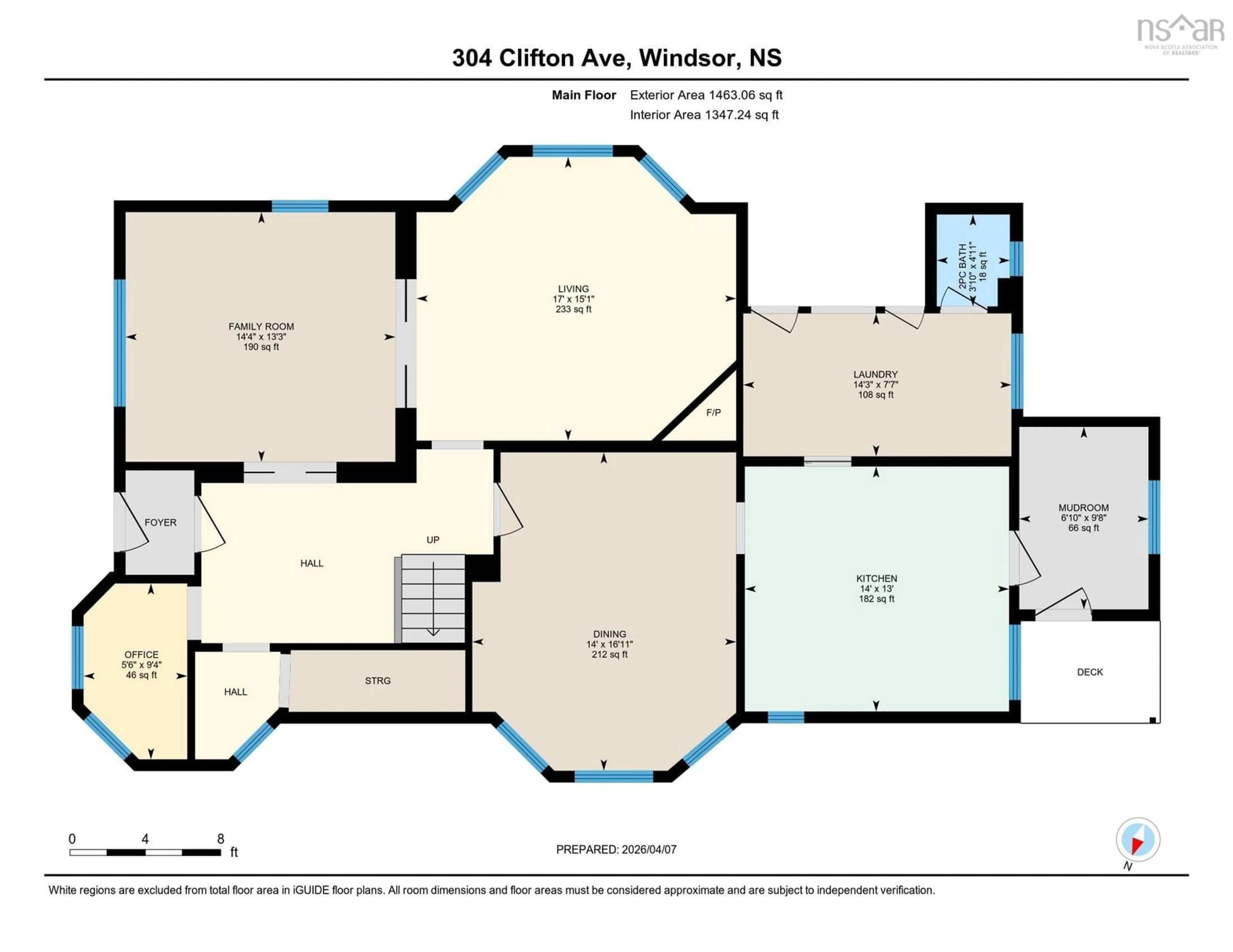 Floor plan for 304 Clifton Ave, Windsor Nova Scotia B0N 2T0