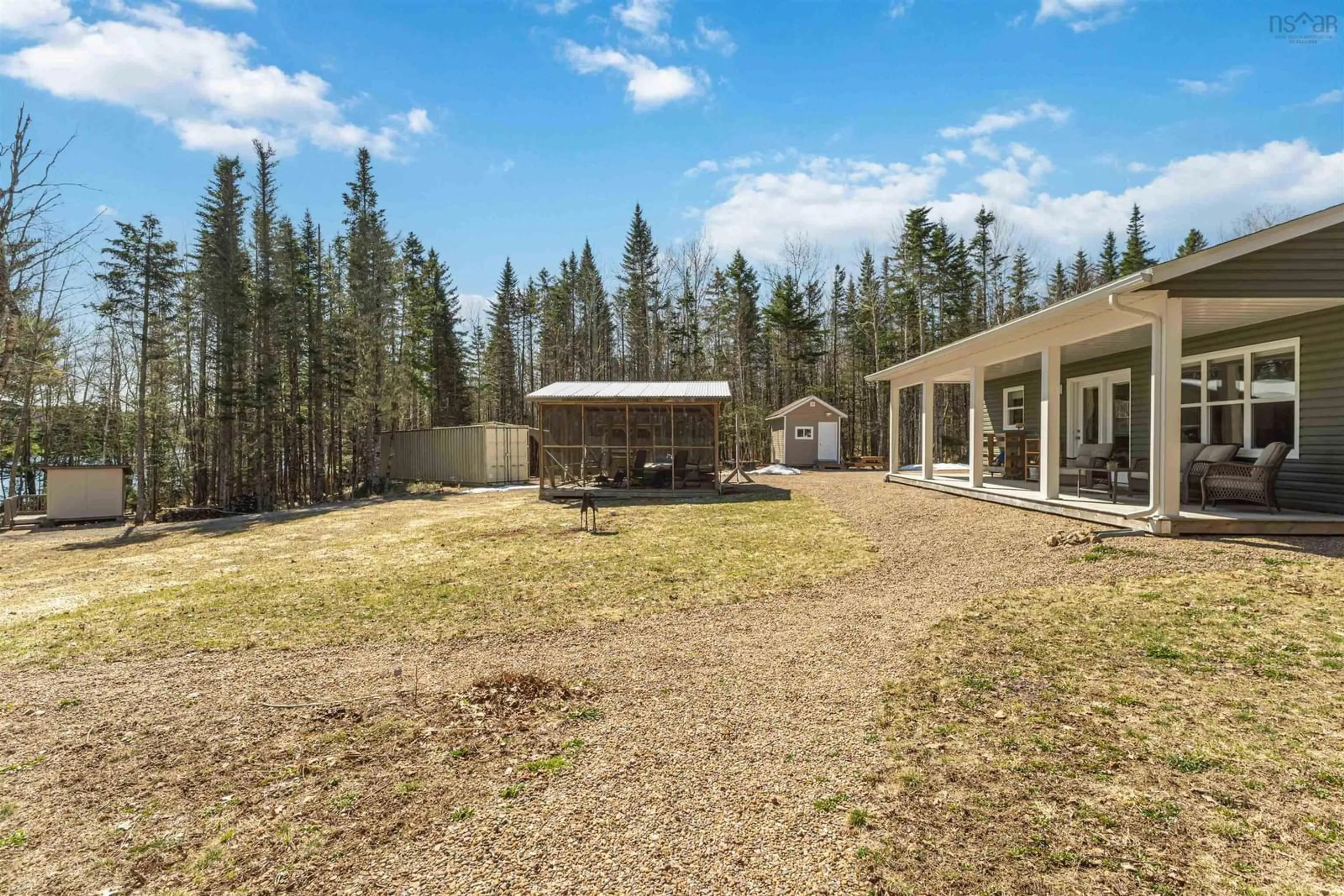 A pic from outside/outdoor area/front of a property/back of a property/a pic from drone, forest/trees view for 368 Eddy Dr, East Dalhousie Nova Scotia B0R 1H0