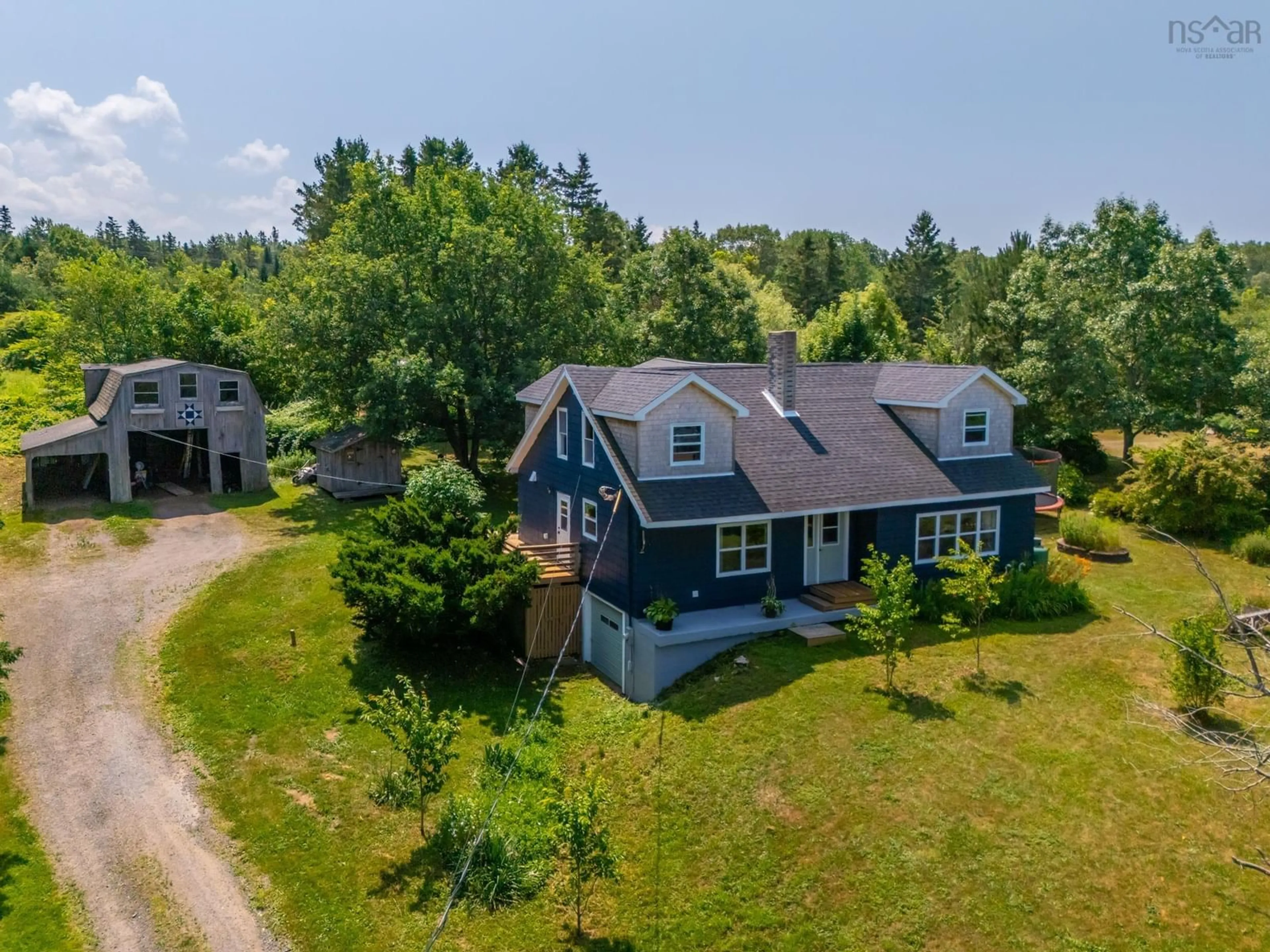 A pic from outside/outdoor area/front of a property/back of a property/a pic from drone, unknown for 1242 Highway 201, Round Hill Nova Scotia B0S 1A0