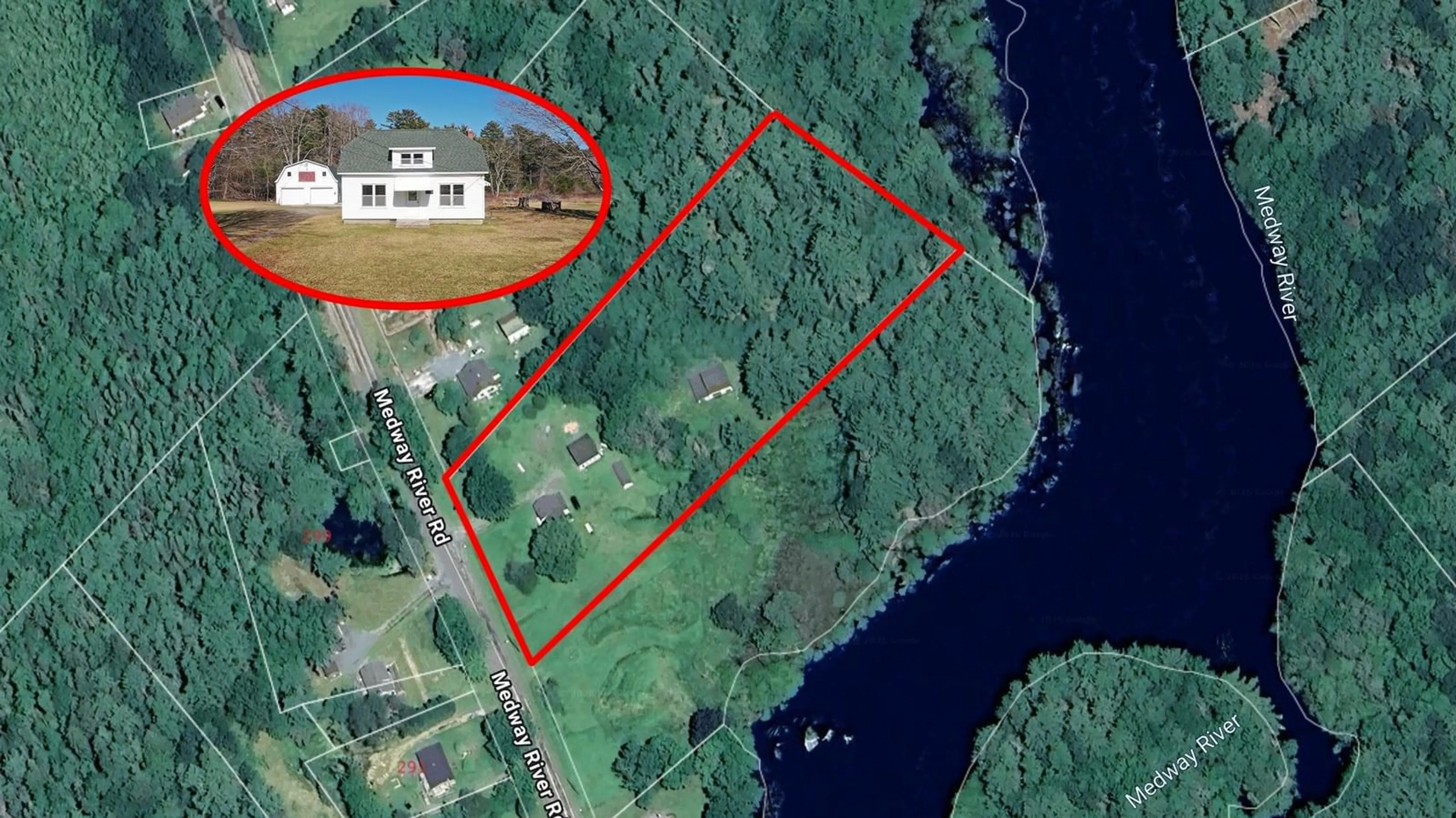 A pic from outside/outdoor area/front of a property/back of a property/a pic from drone, water/lake/river/ocean view for 312 Medway River Rd, Mill Village Nova Scotia B0J 2H0
