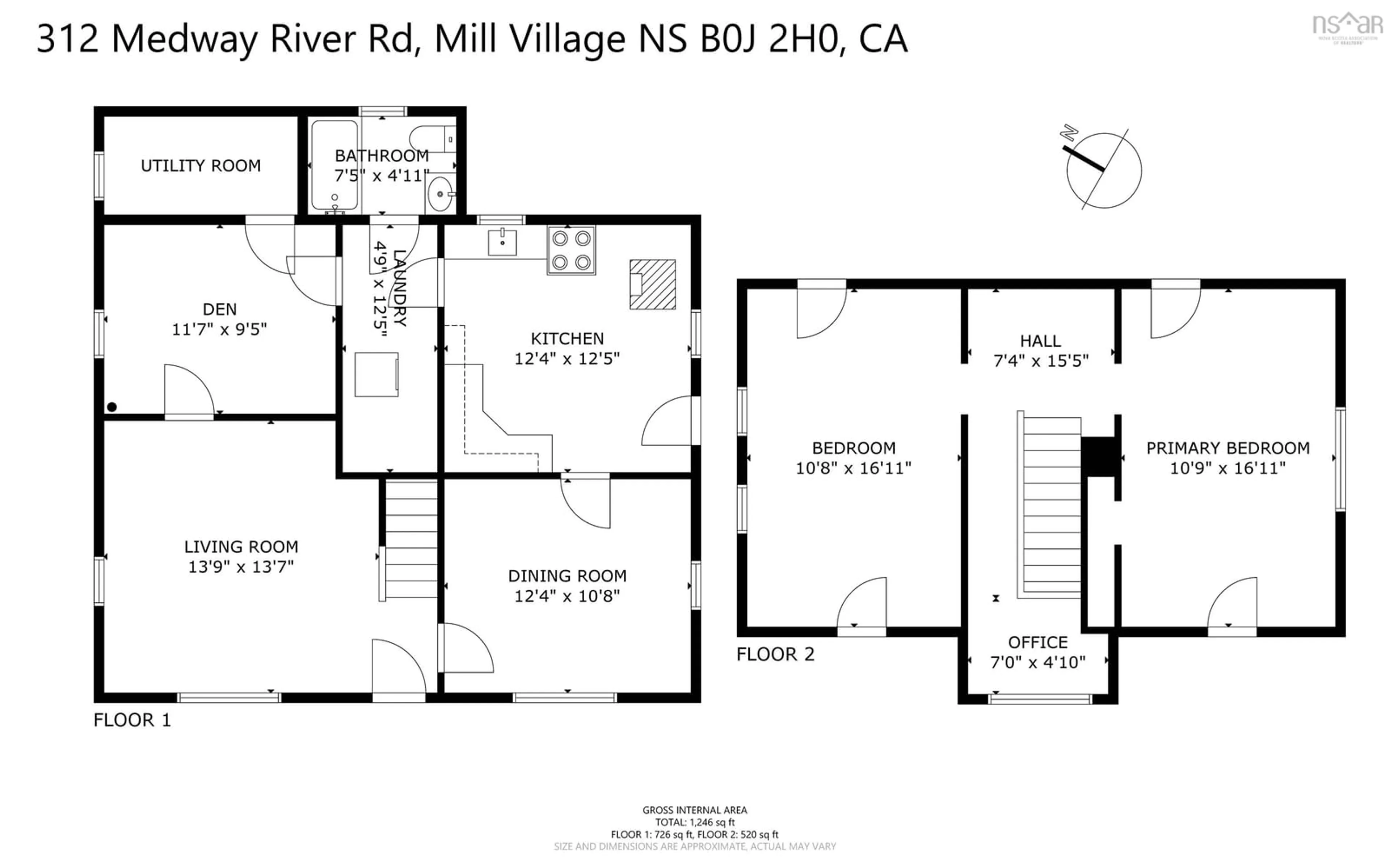Floor plan for 312 Medway River Rd, Mill Village Nova Scotia B0J 2H0