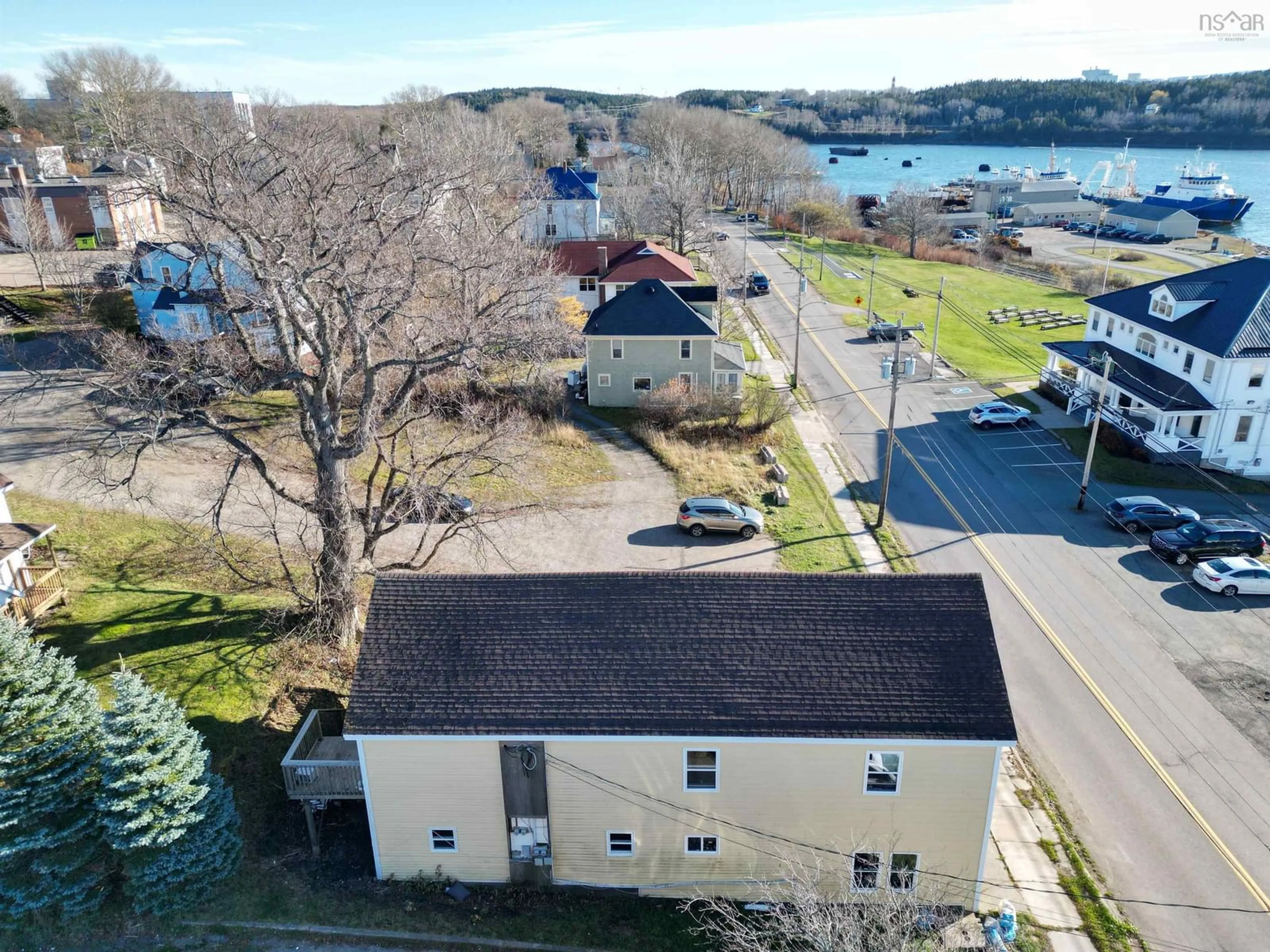 A pic from outside/outdoor area/front of a property/back of a property/a pic from drone, water/lake/river/ocean view for Granville St., Port Hawkesbury, Ns, B9a #404, Port Hawkesbury Nova Scotia B9A 2M7