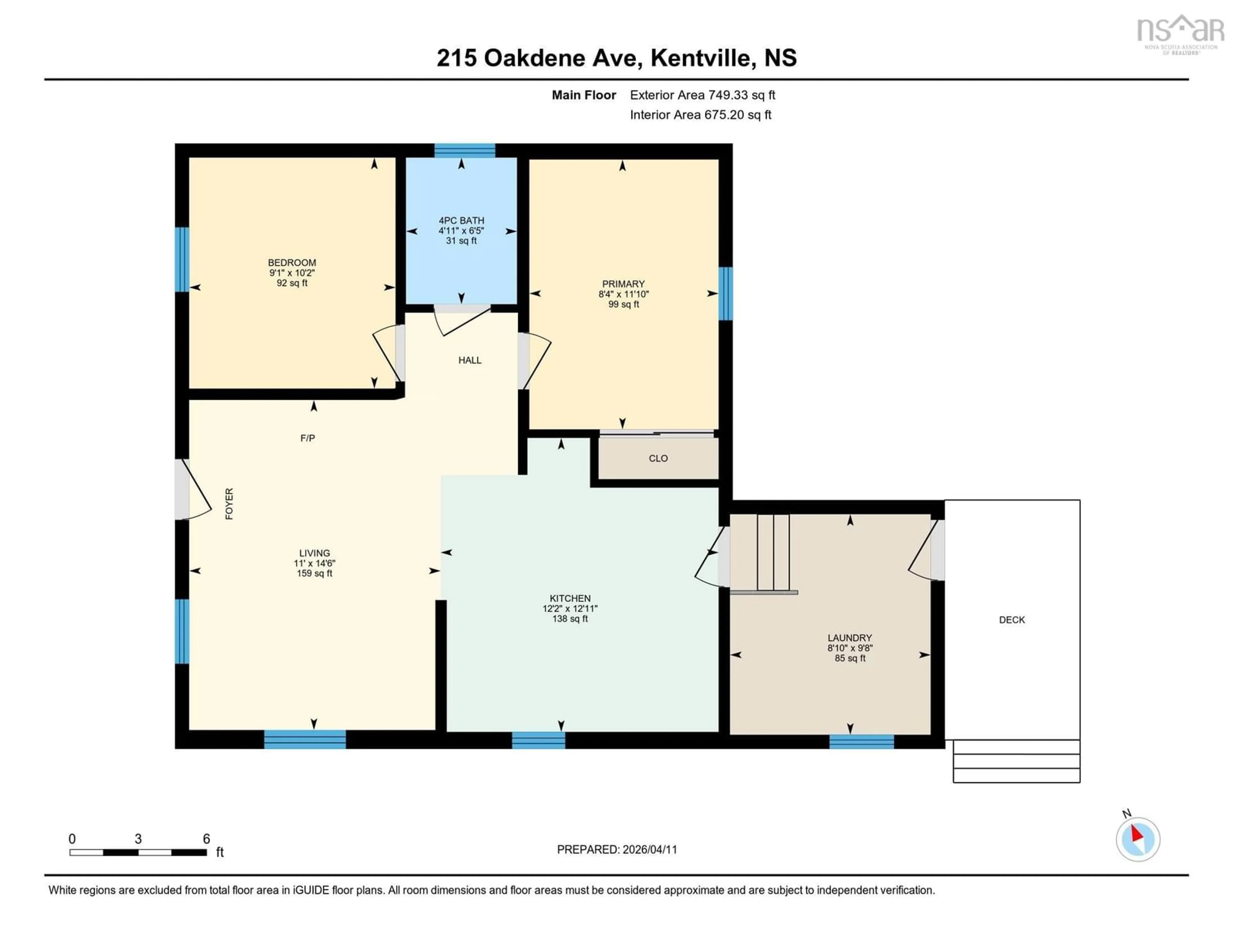 Floor plan for 215 Oakdene Ave, North Kentville Nova Scotia B4N 2C3