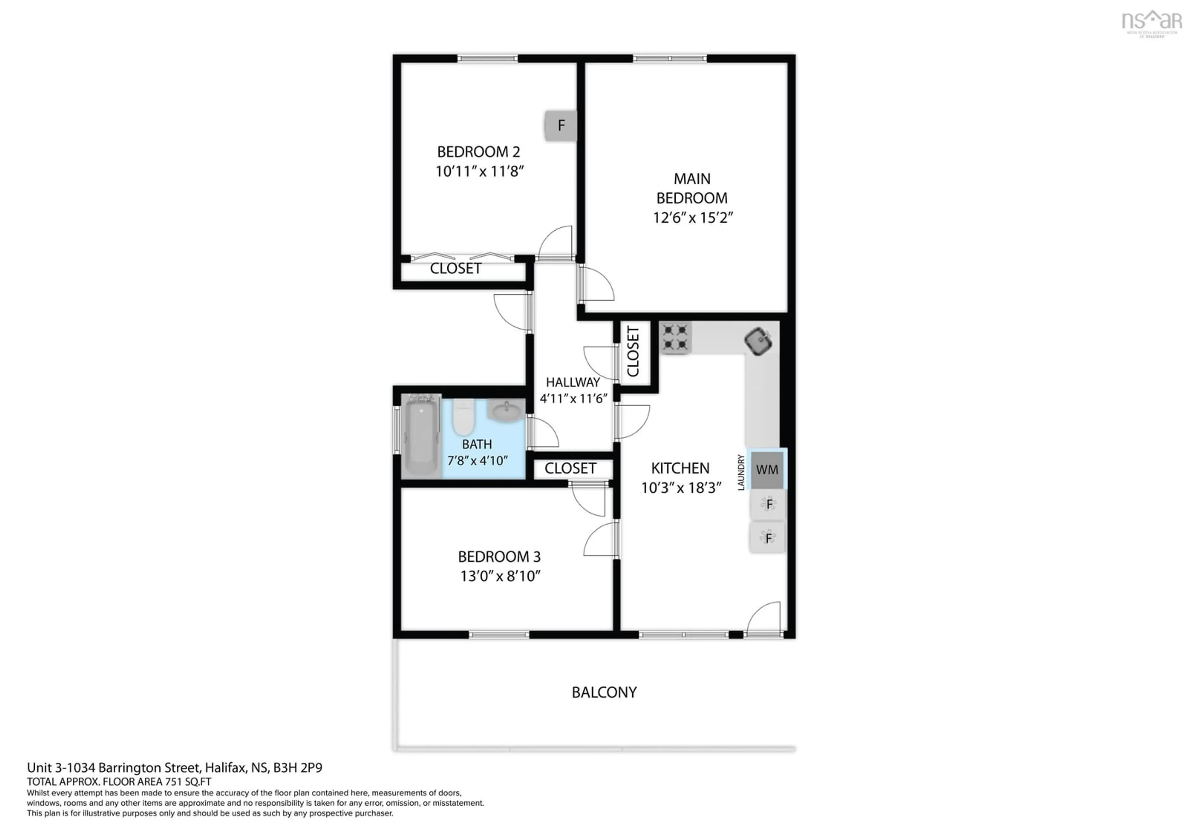 Floor plan for 1034 Barrington St #3, Halifax Peninsula Nova Scotia B3K 2W9