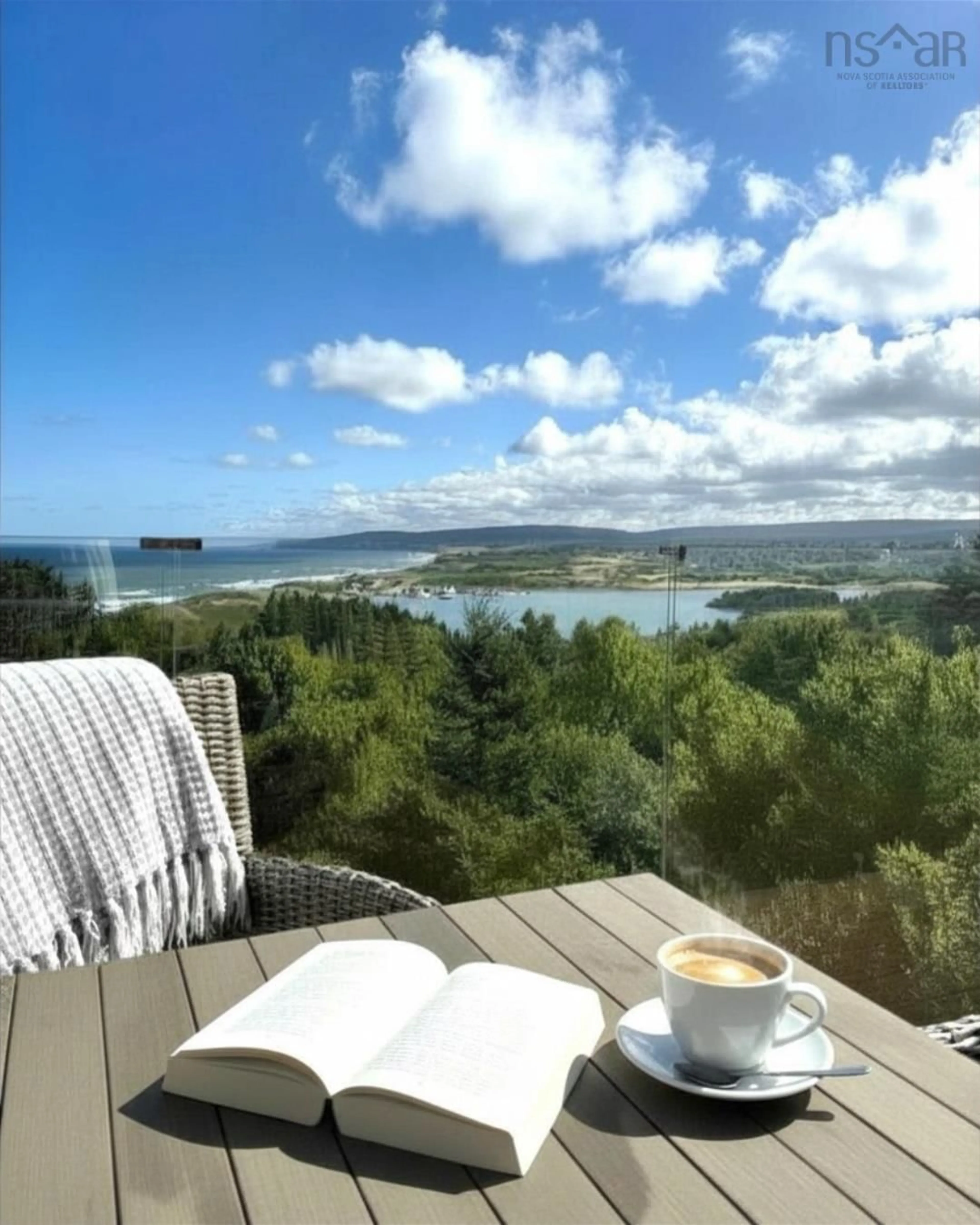 Patio, water/lake/river/ocean view for 161 Harbour Heights Rd, Broad Cove Banks Nova Scotia B0E 1N0