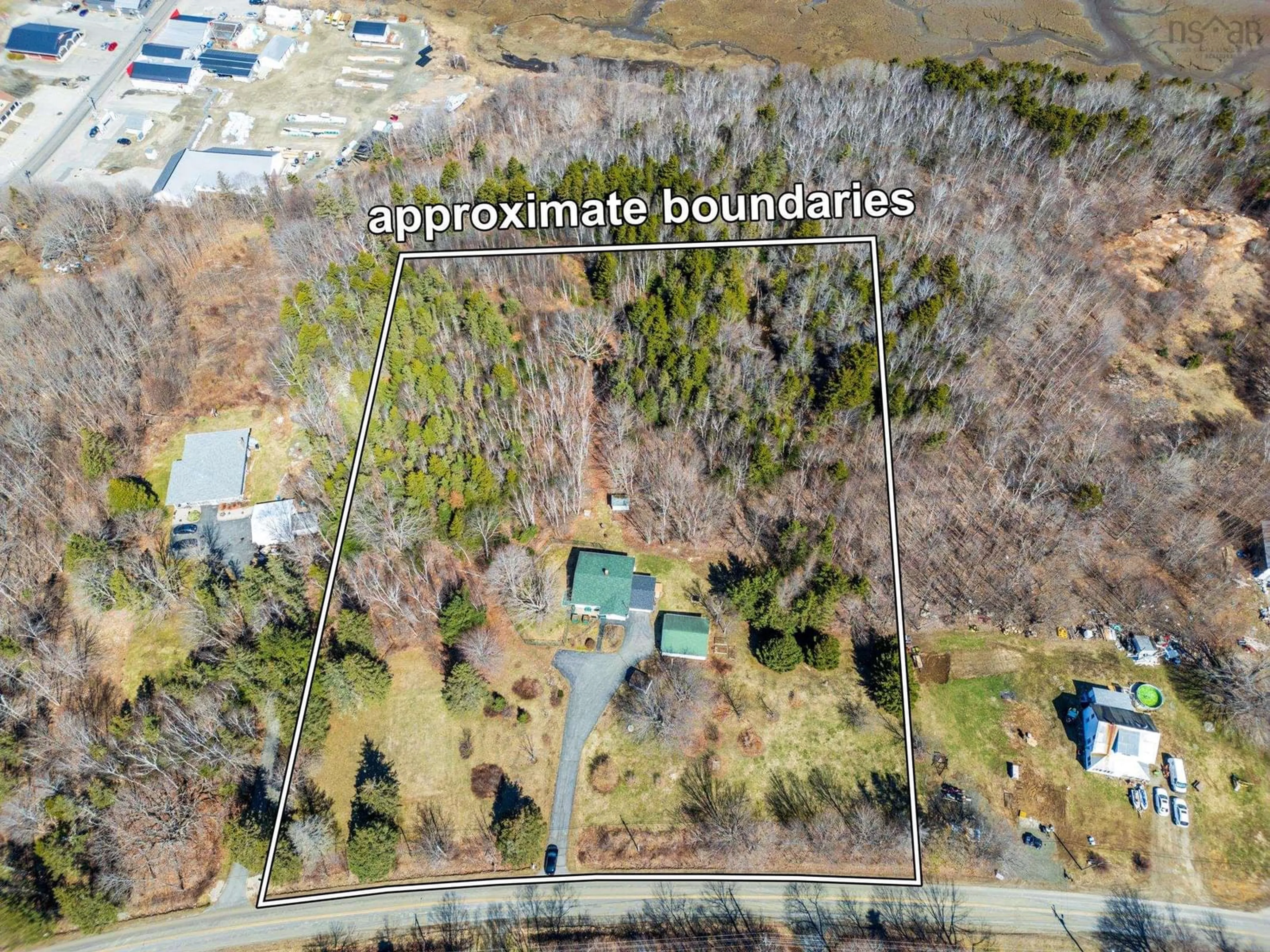 A pic from outside/outdoor area/front of a property/back of a property/a pic from drone, unknown for 89 Weymouth Falls Rd, Weymouth Nova Scotia B0W 3T0