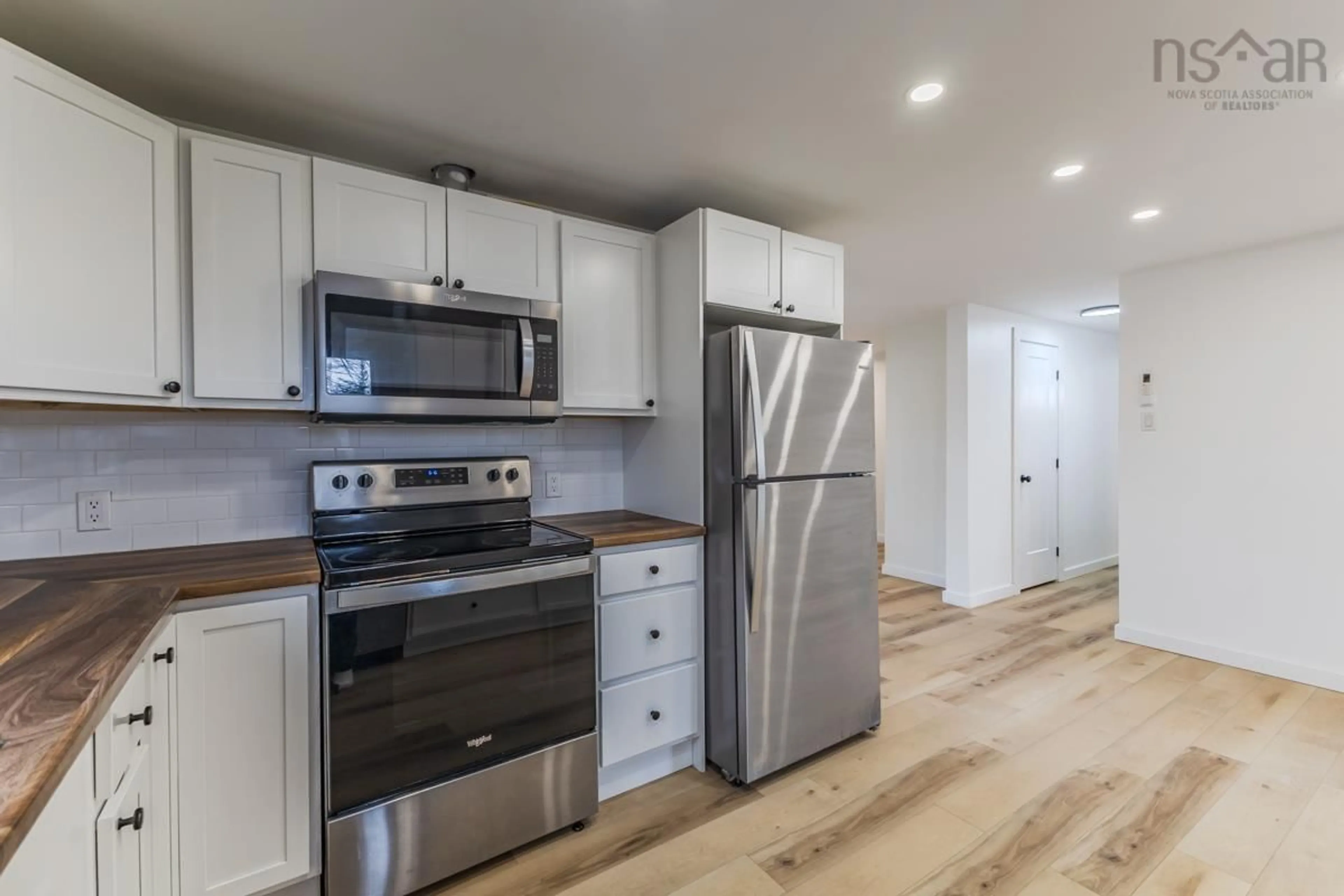 Open concept kitchen, wood/laminate floor for 58 Douglas Rd, Rawdon Nova Scotia B0N 2N0