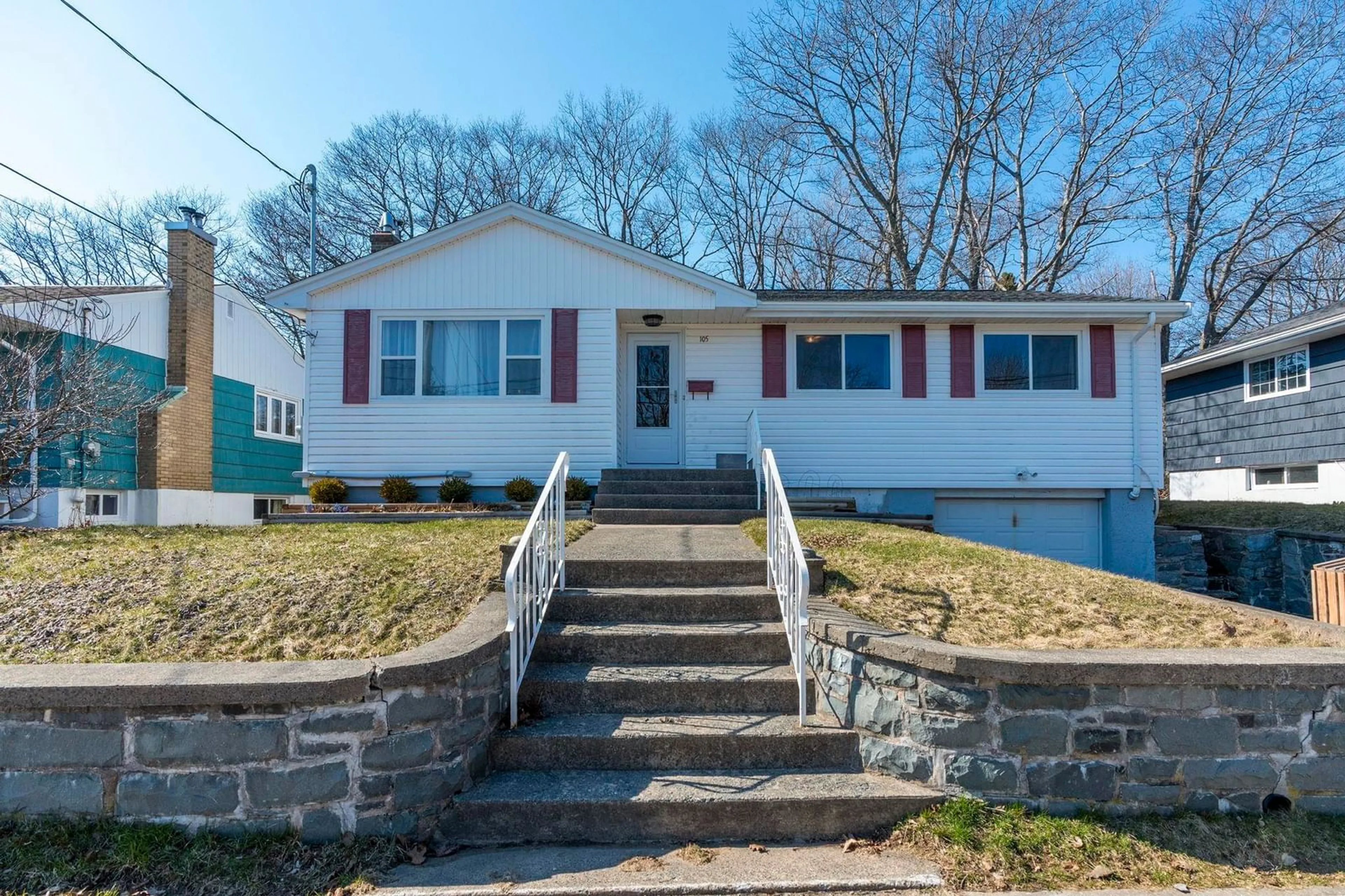 Home with vinyl exterior material, street for 105 Chappell St, Dartmouth Nova Scotia B3A 3P9