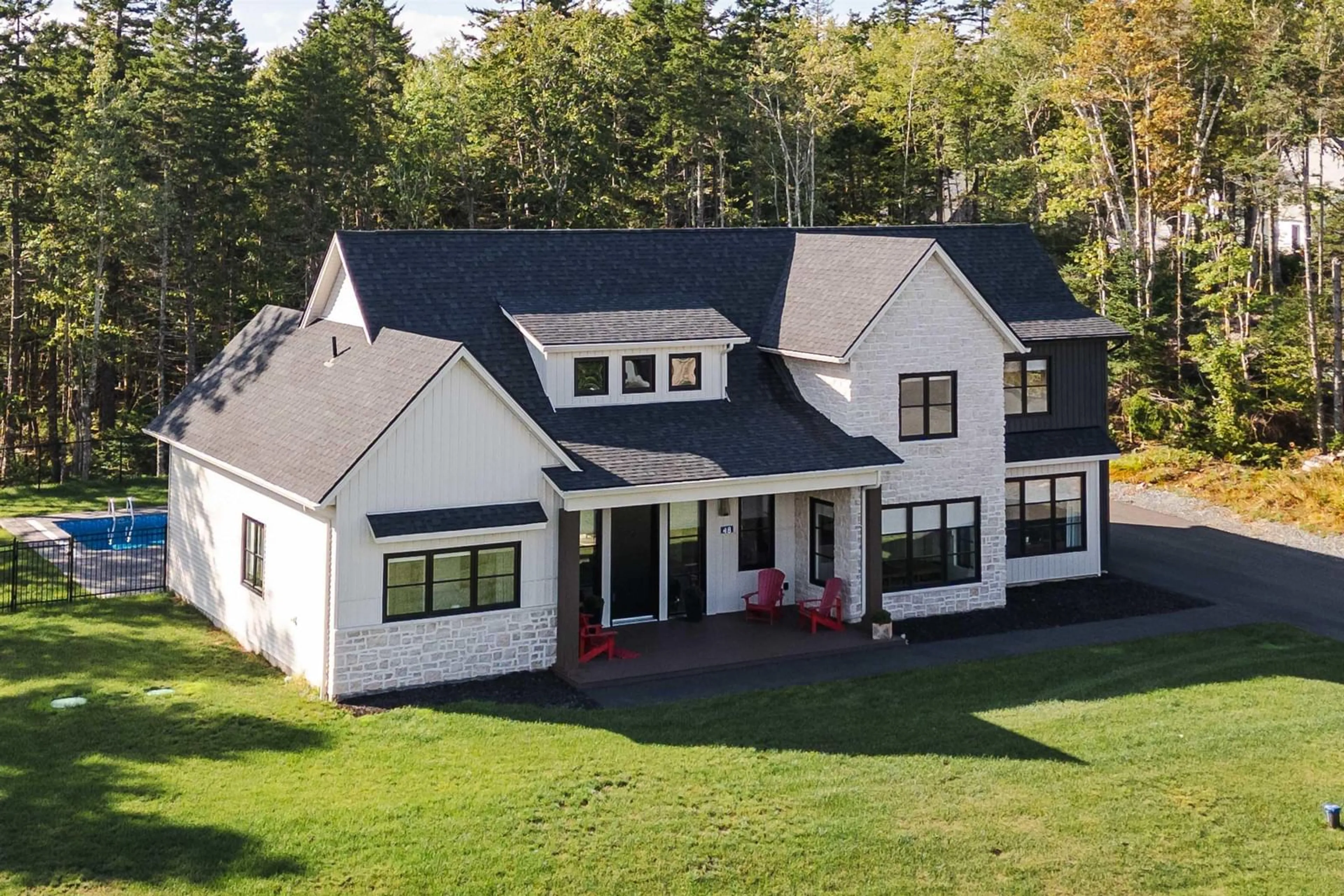 A pic from outside/outdoor area/front of a property/back of a property/a pic from drone, mountain view for 48 Heatherton Cres, Fall River Nova Scotia B2T 0V1