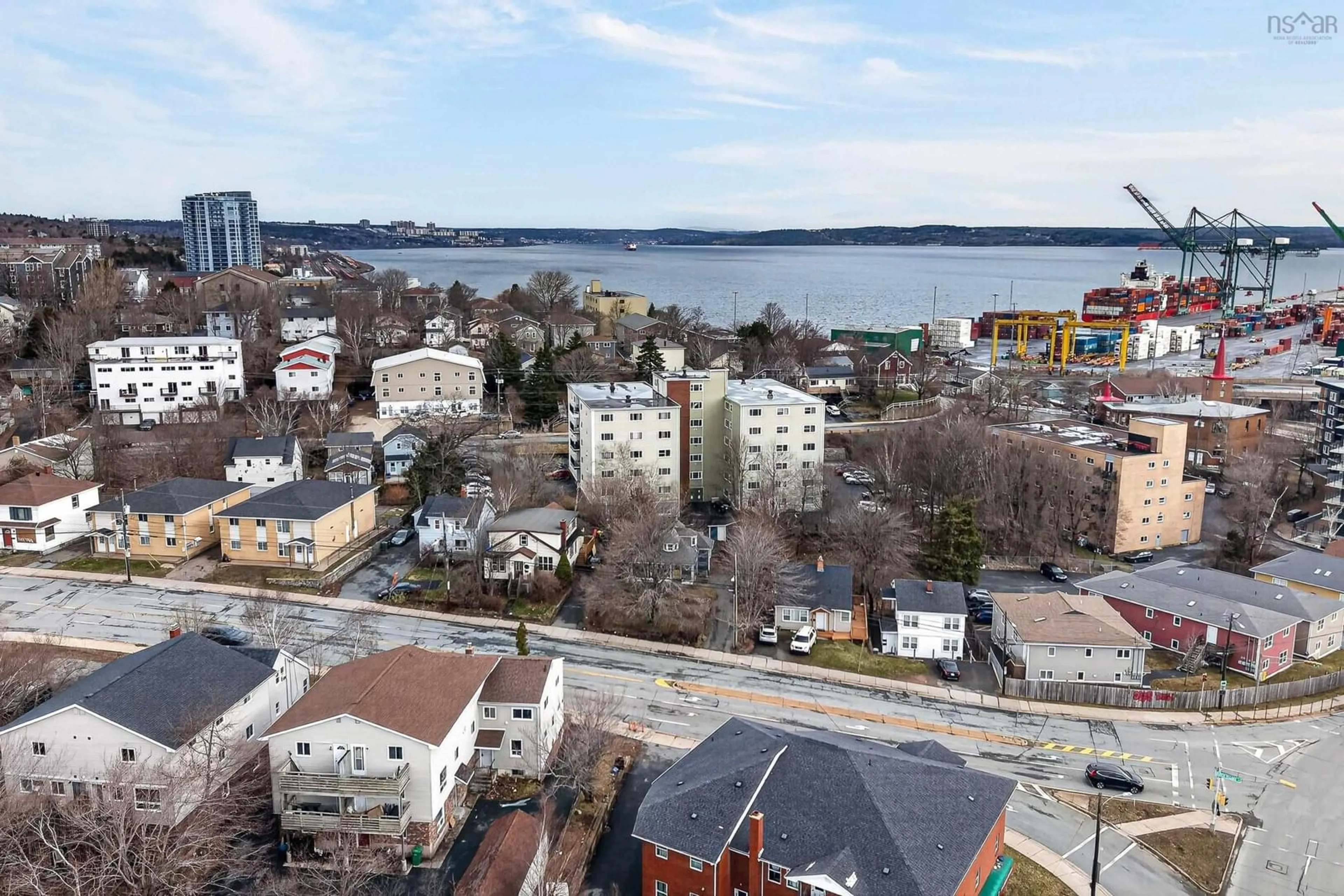 A pic from outside/outdoor area/front of a property/back of a property/a pic from drone, city buildings view from balcony for 3762 Dutch Village Rd, Halifax Nova Scotia B3N 2S5