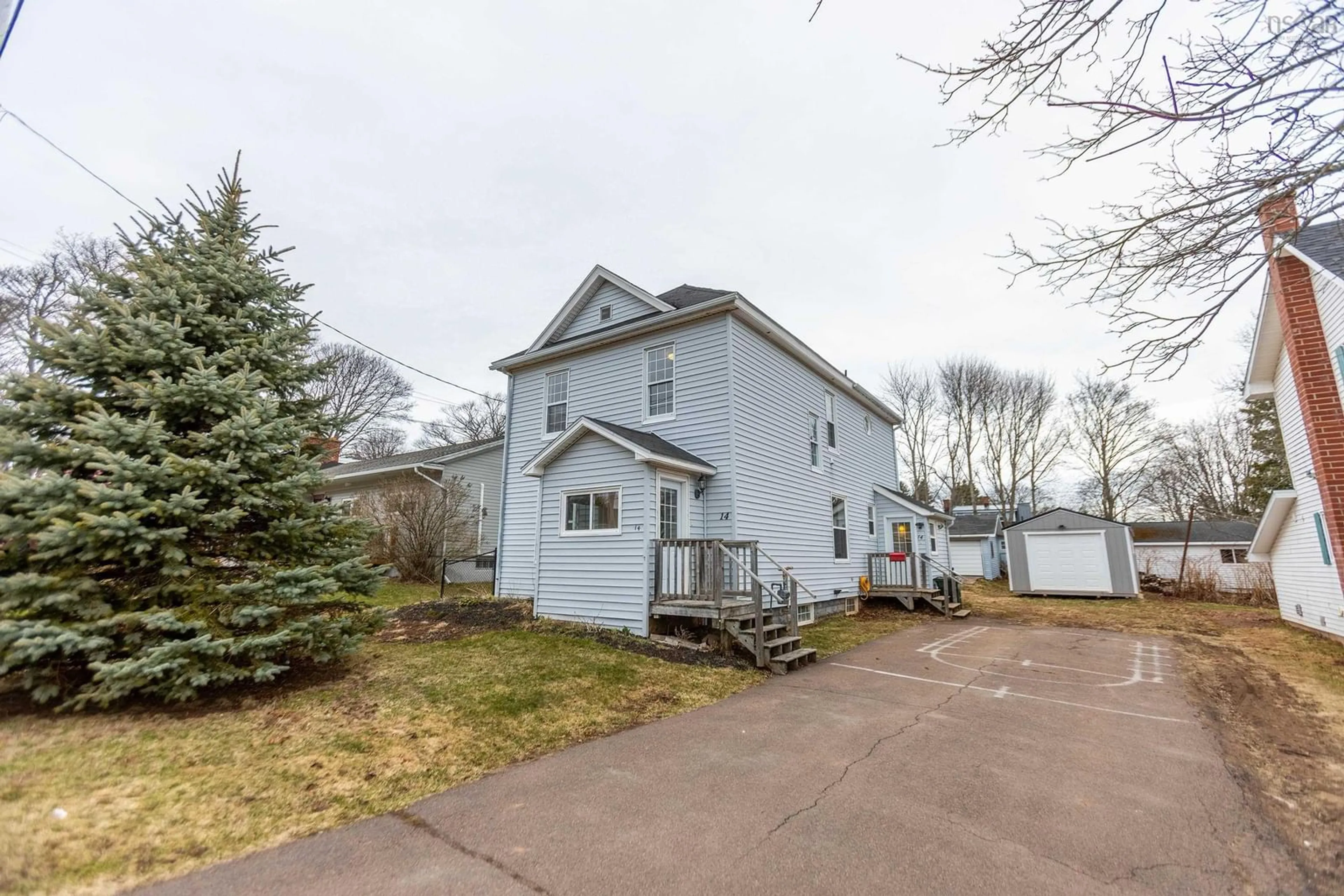 A pic from outside/outdoor area/front of a property/back of a property/a pic from drone, street for 14 Allison Ave, Amherst Nova Scotia B4H 3V4