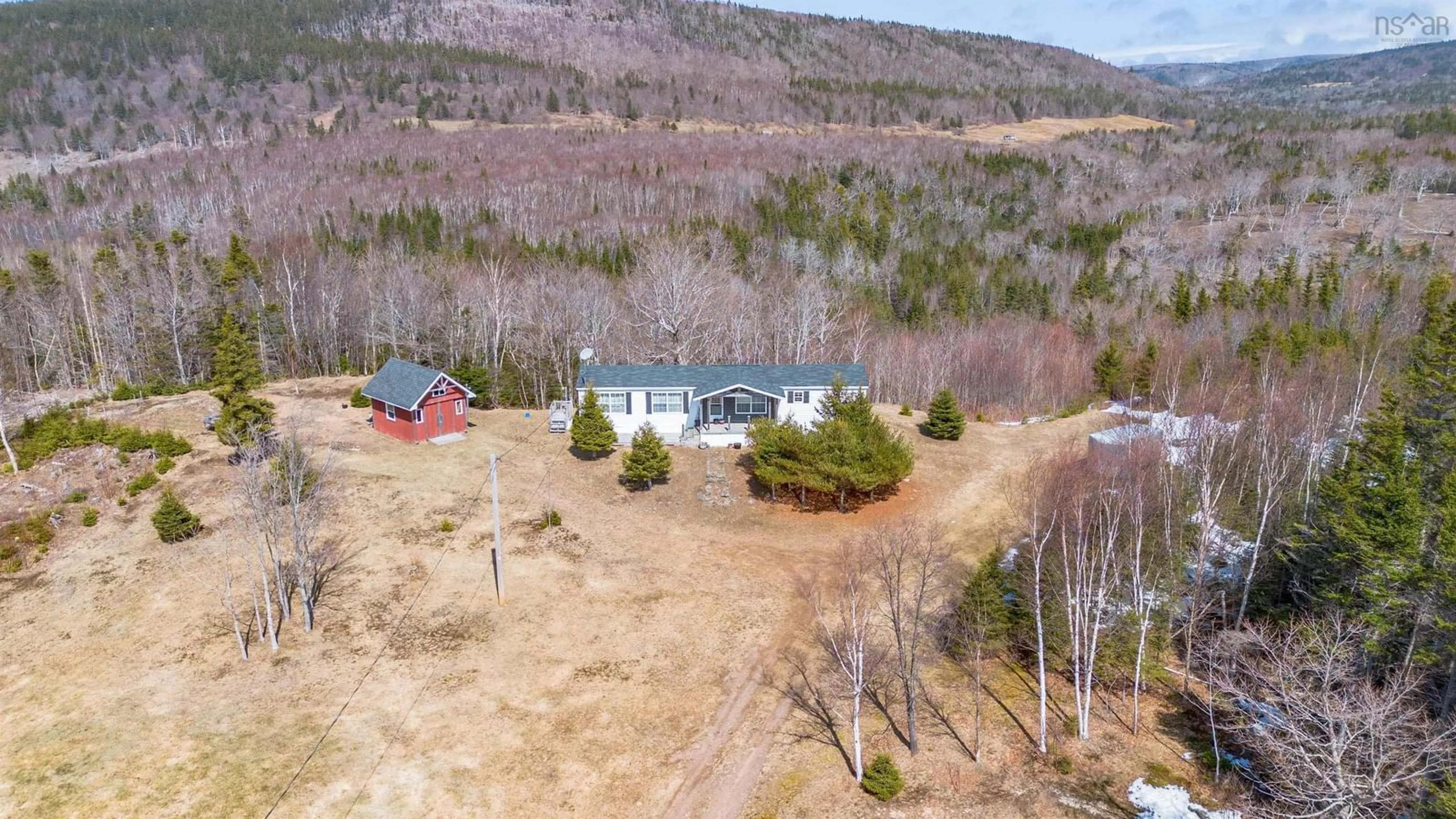 A pic from outside/outdoor area/front of a property/back of a property/a pic from drone, mountain view for 258 Broad Cove Marsh Rd, Inverness County Nova Scotia B0E 1N0