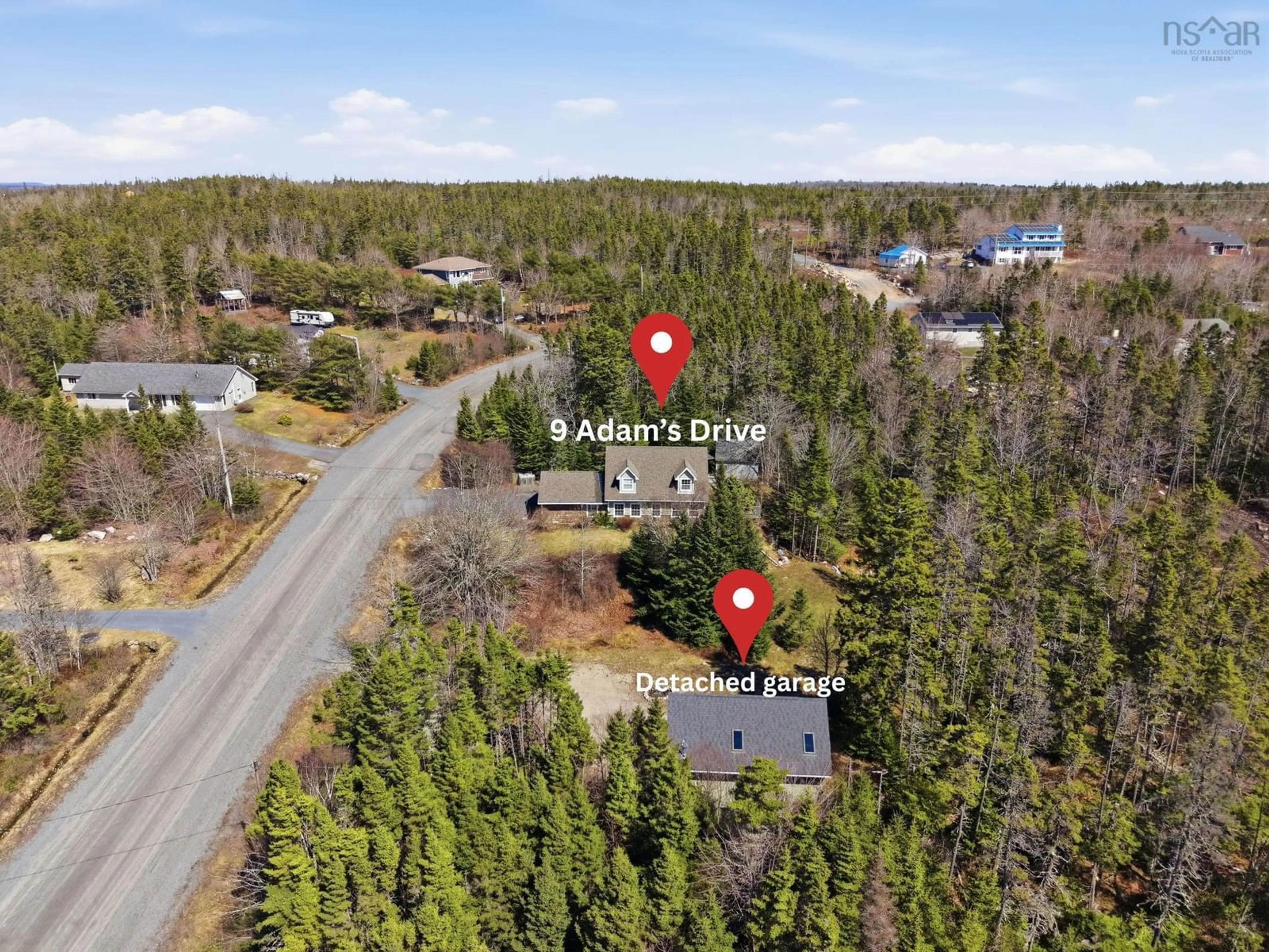 A pic from outside/outdoor area/front of a property/back of a property/a pic from drone, forest/trees view for 9 Adams Dr, Hackett's Cove Nova Scotia B3Z 3M9