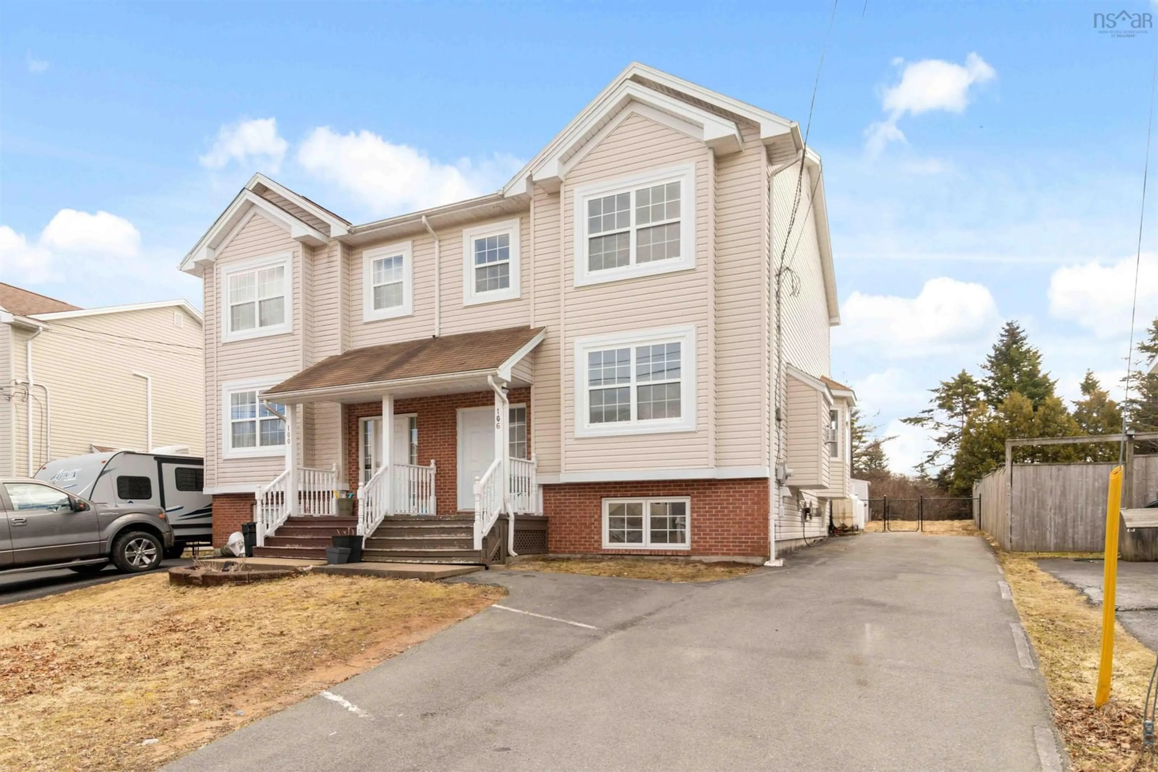 Home with vinyl exterior material, street for 106 States Lane, Beechville Nova Scotia B3T 2H8