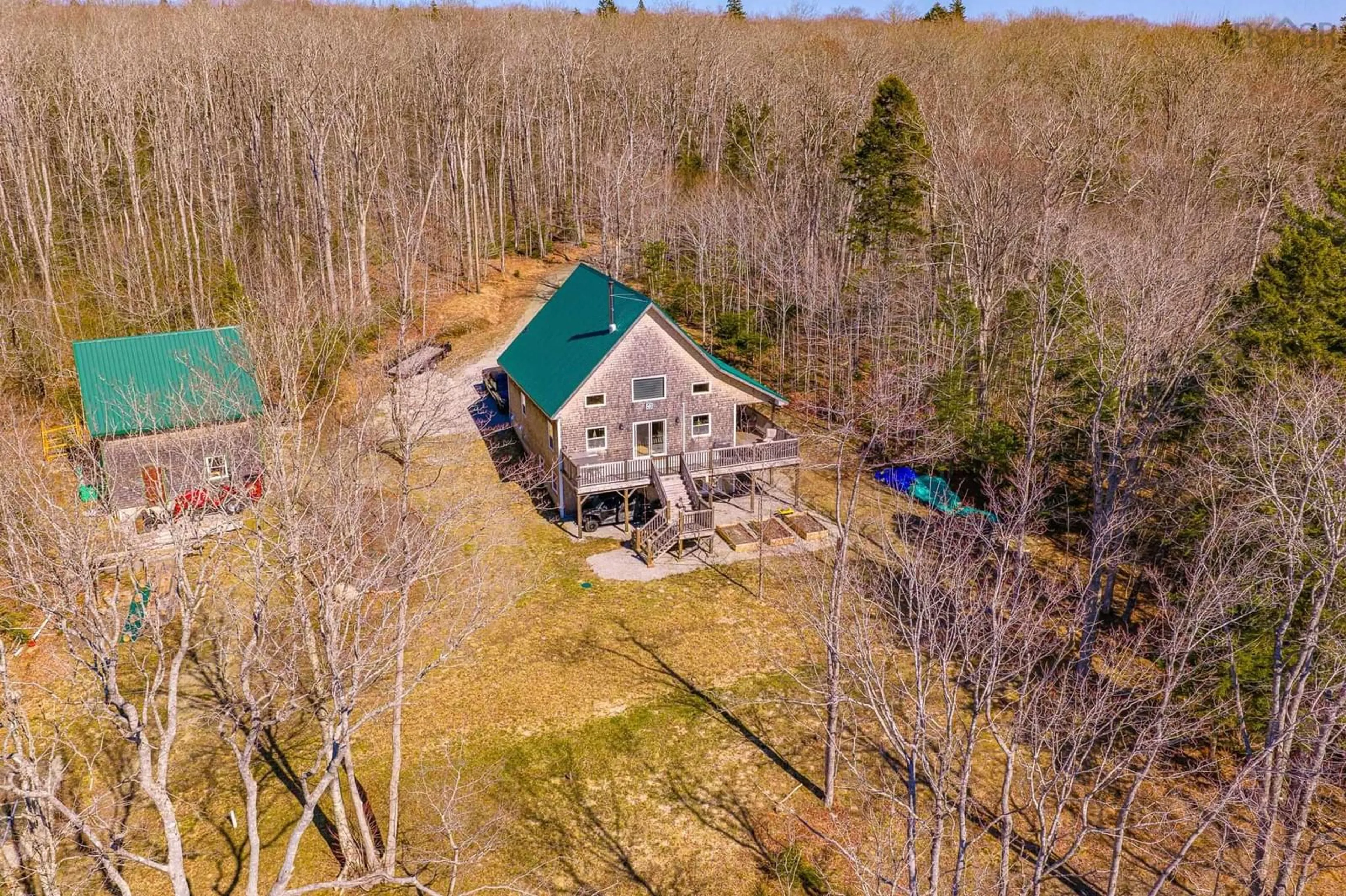 A pic from outside/outdoor area/front of a property/back of a property/a pic from drone, water/lake/river/ocean view for 28 Fisherman Path, North Kemptville Nova Scotia B5A 5P2