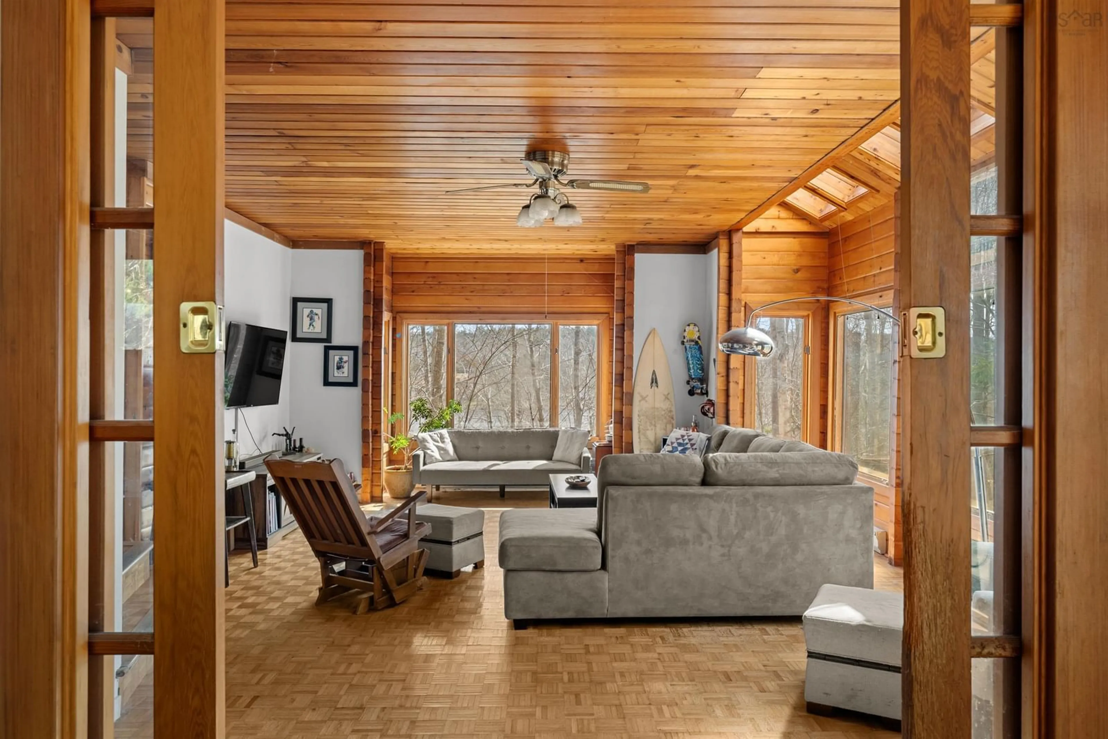 Living room with furniture, wood/laminate floor for 384 Lockview Rd, Fall River Nova Scotia B2T 1J1