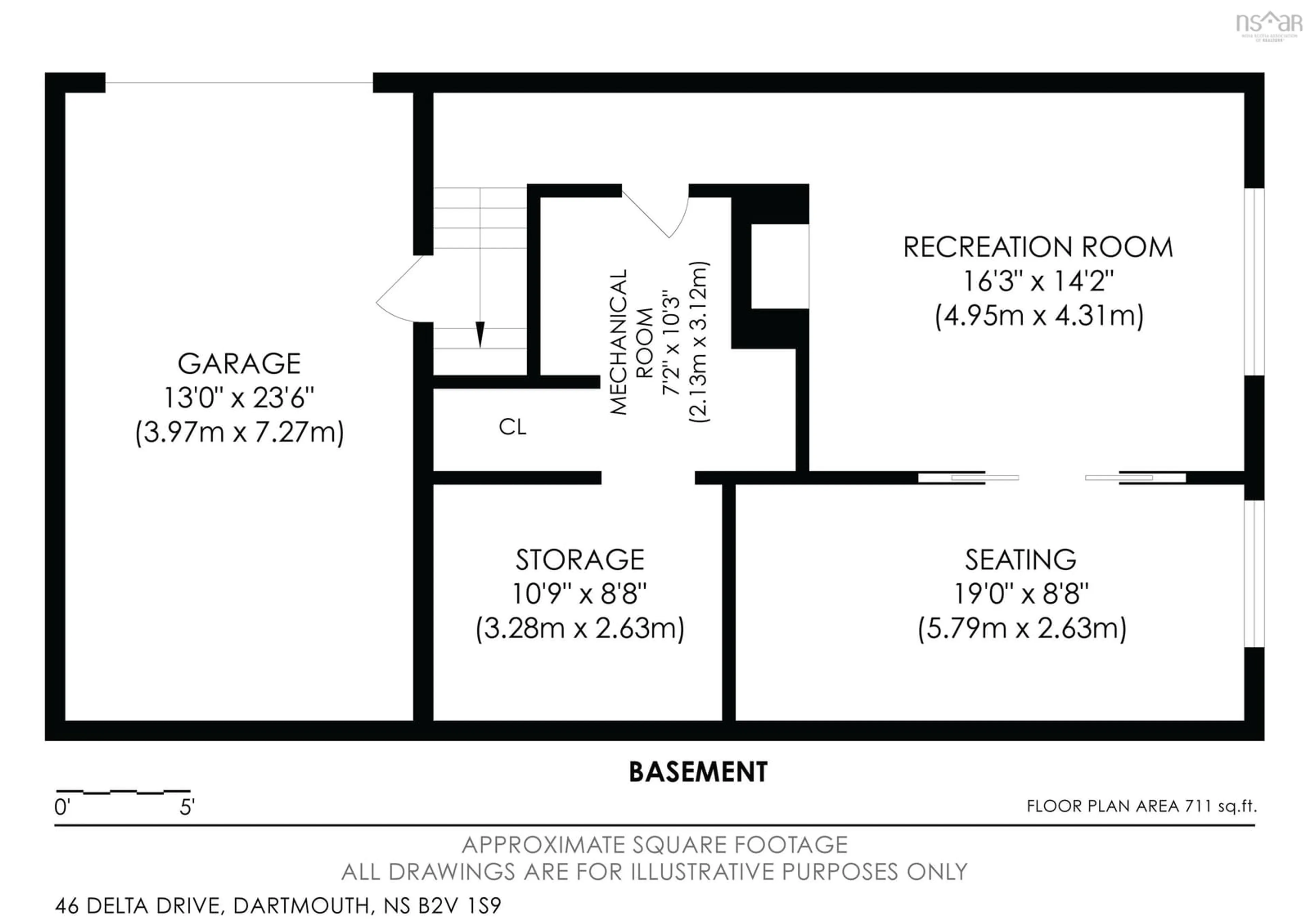 Floor plan for 46 Delta Dr, Cole Harbour Nova Scotia B2V 1S9