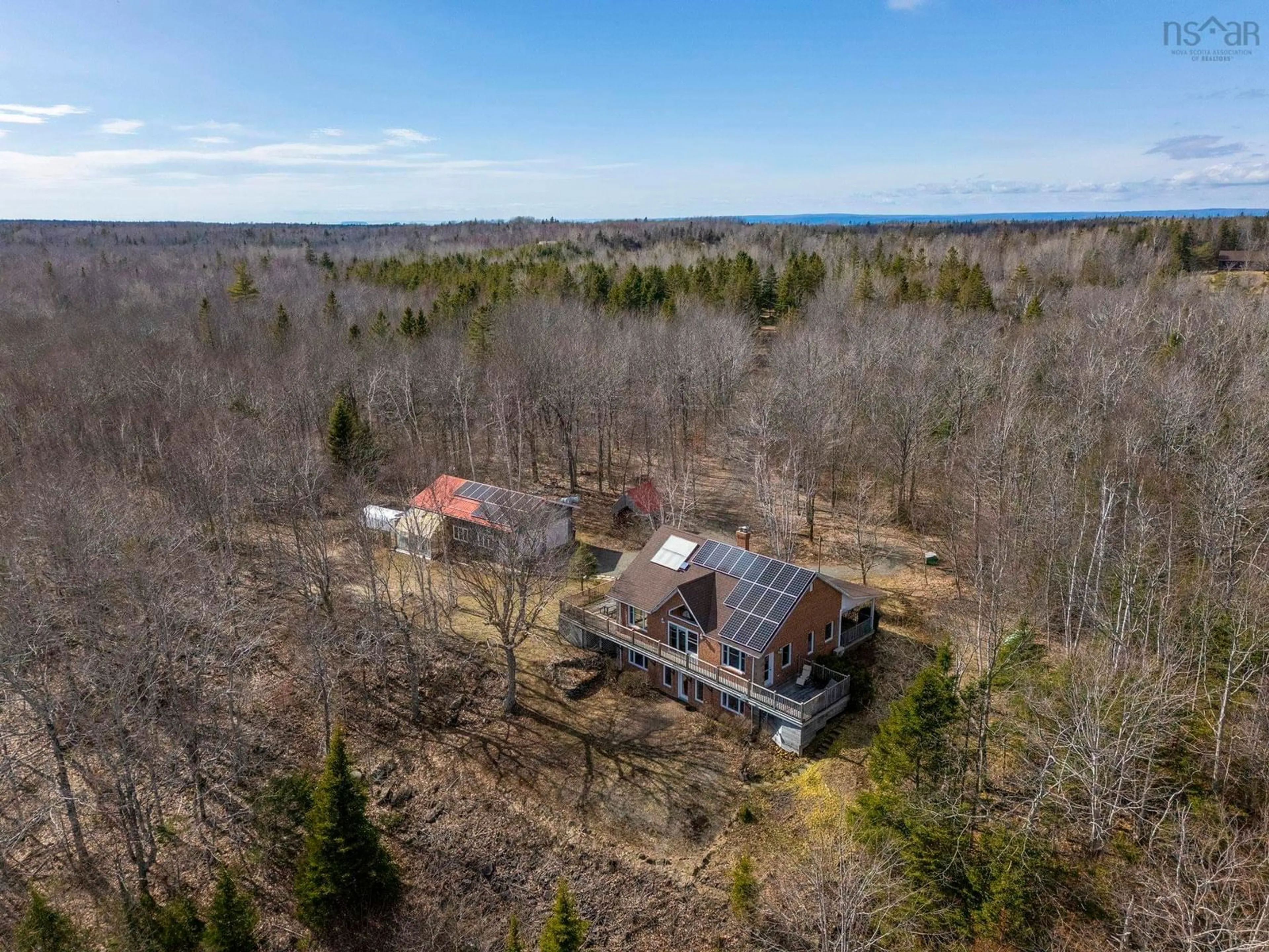 A pic from outside/outdoor area/front of a property/back of a property/a pic from drone, water/lake/river/ocean view for 1460 Brow Of Mountain Rd, Brow Of The Mountain Nova Scotia B0P 1J0