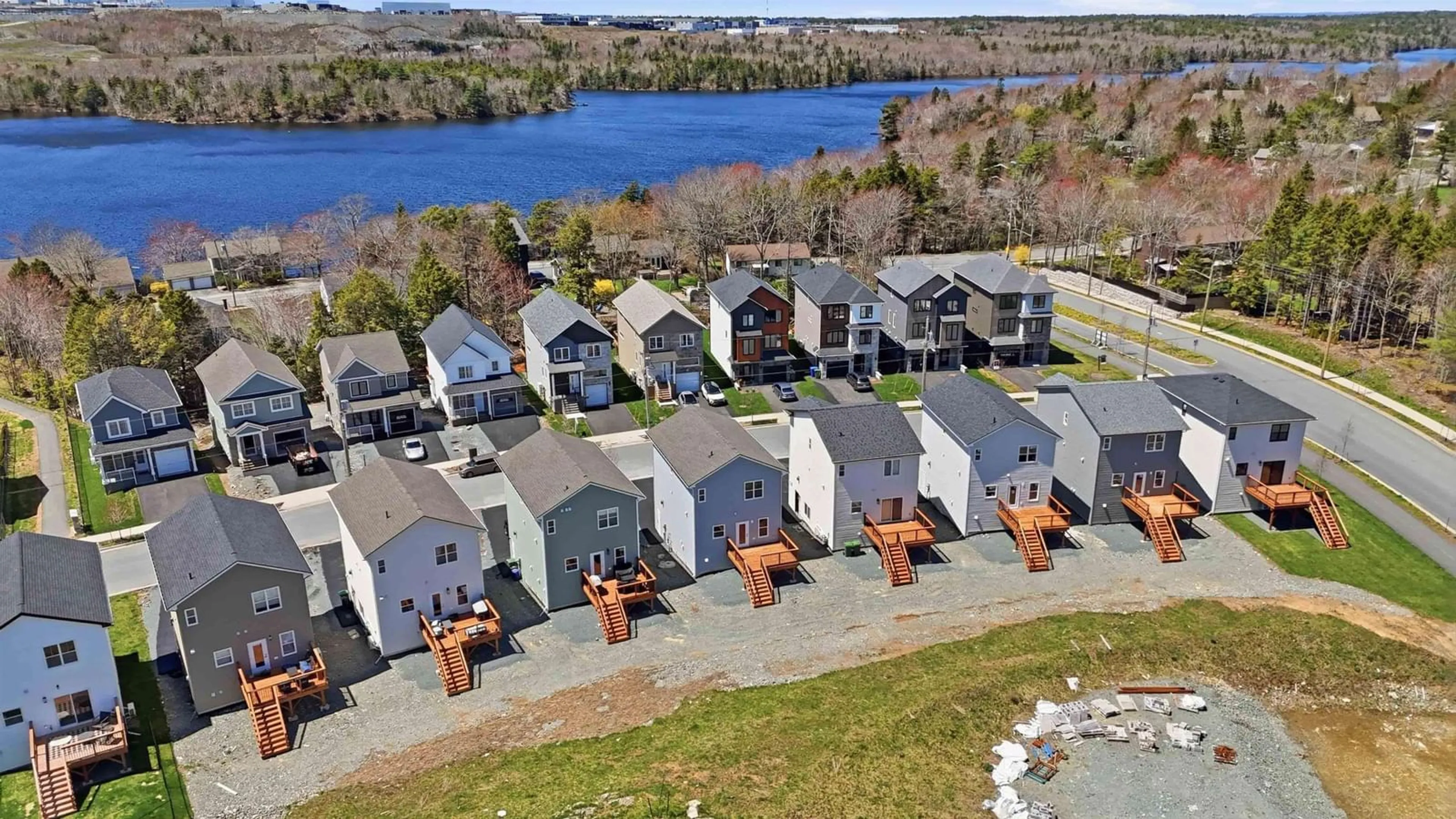 A pic from outside/outdoor area/front of a property/back of a property/a pic from drone, water/lake/river/ocean view for 33 Pearlgarden Close #PC-41, Dartmouth Nova Scotia B2X 0C3