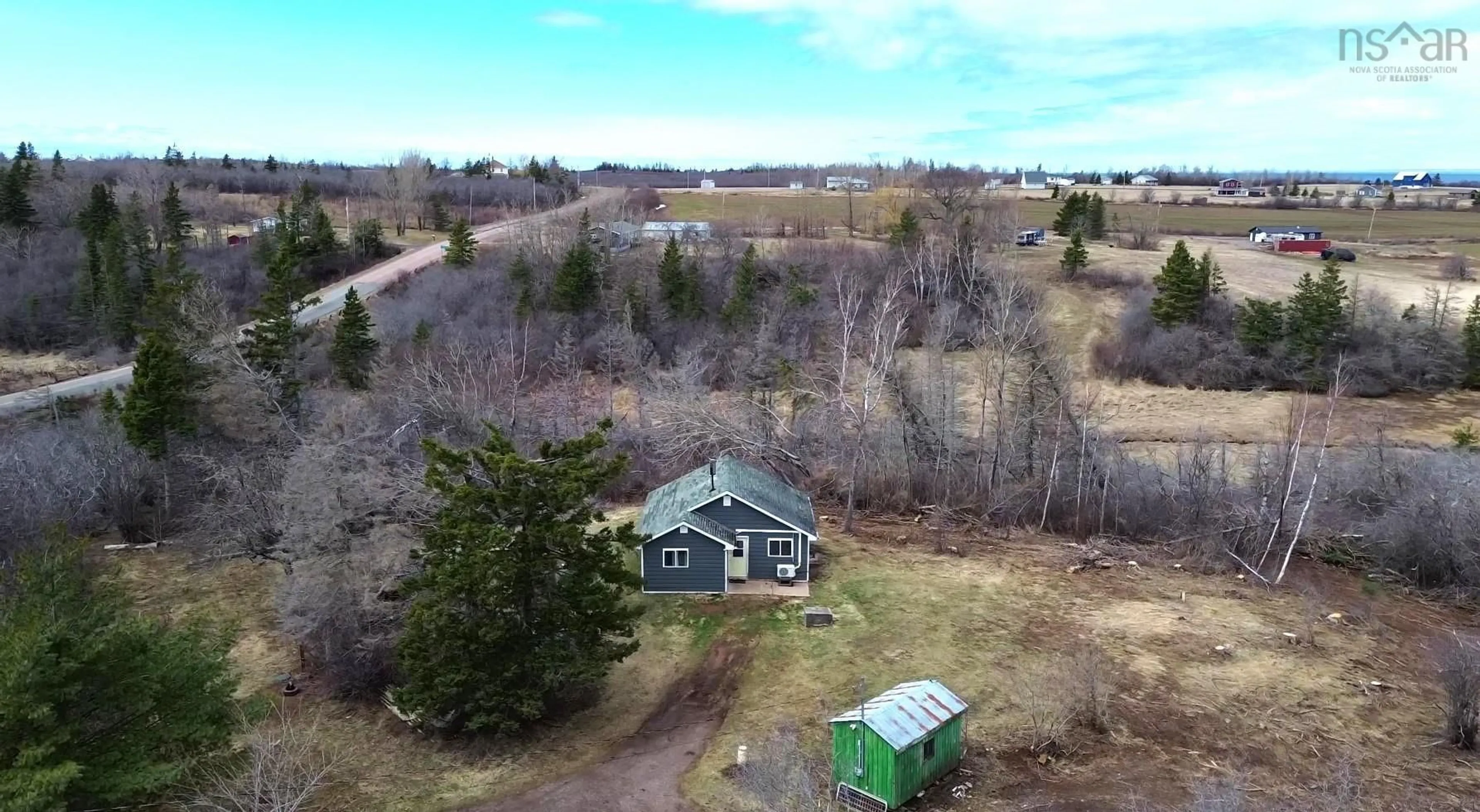 A pic from outside/outdoor area/front of a property/back of a property/a pic from drone, water/lake/river/ocean view for 615 New Rd, Melville Nova Scotia B0K 1N0
