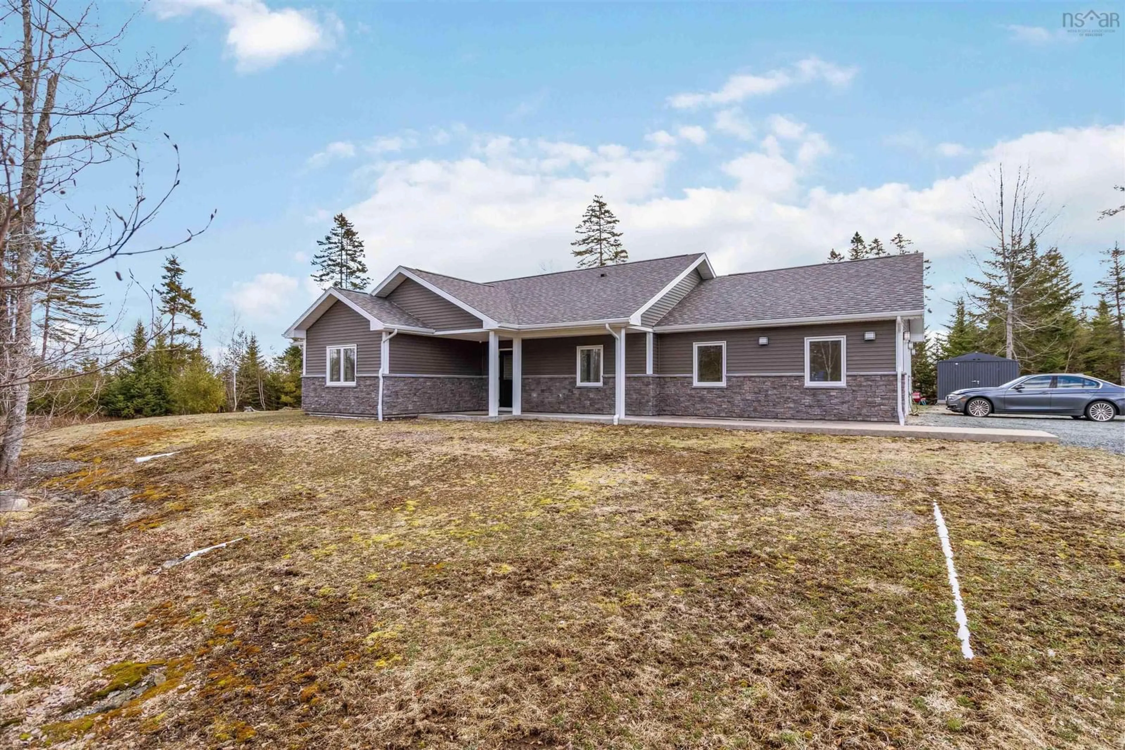 A pic from outside/outdoor area/front of a property/back of a property/a pic from drone, unknown for 60 Danica Dr, Pine Grove Nova Scotia B4V 9C8