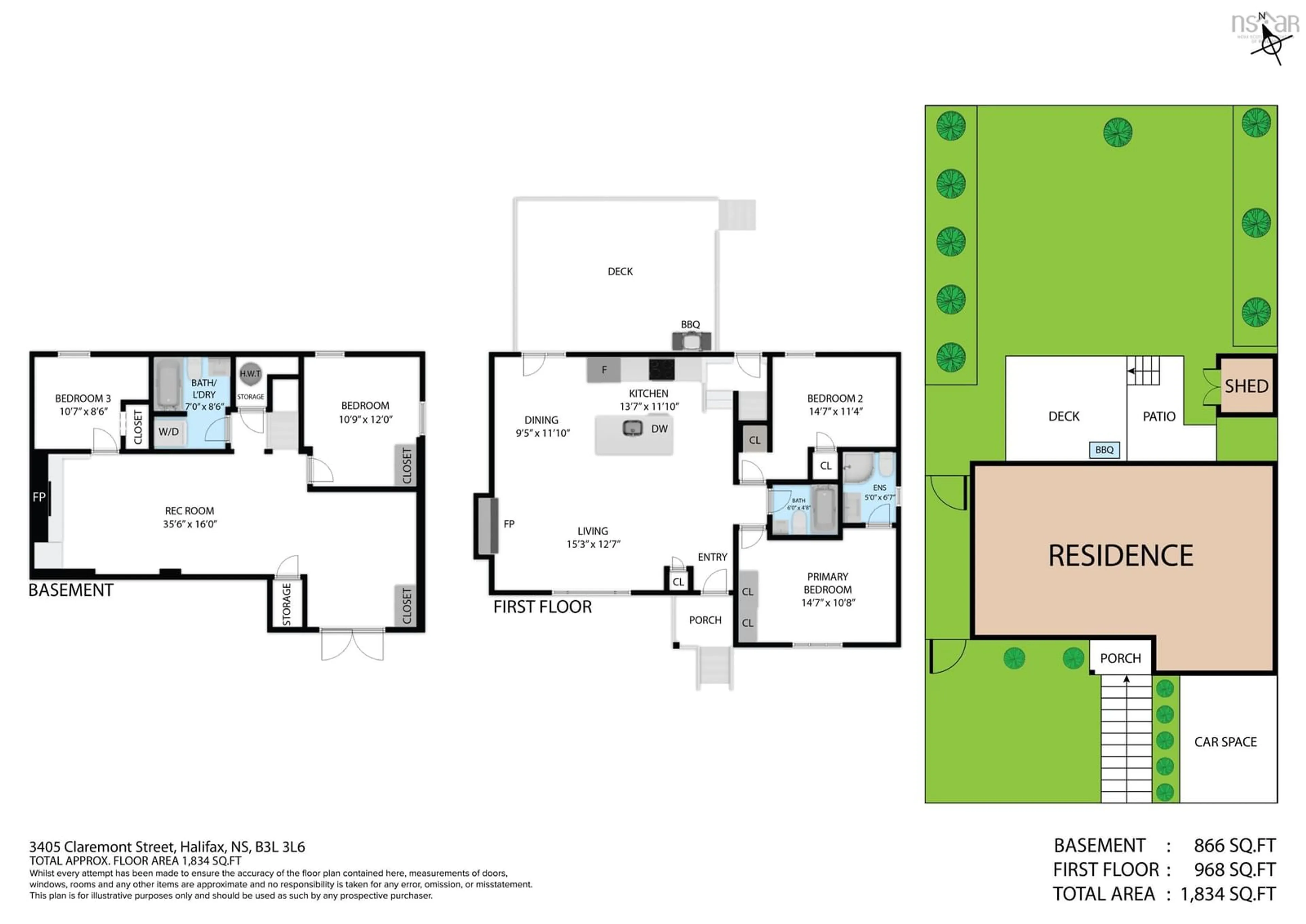 Floor plan for 3405 Claremont St, Halifax Nova Scotia B3L 3L6