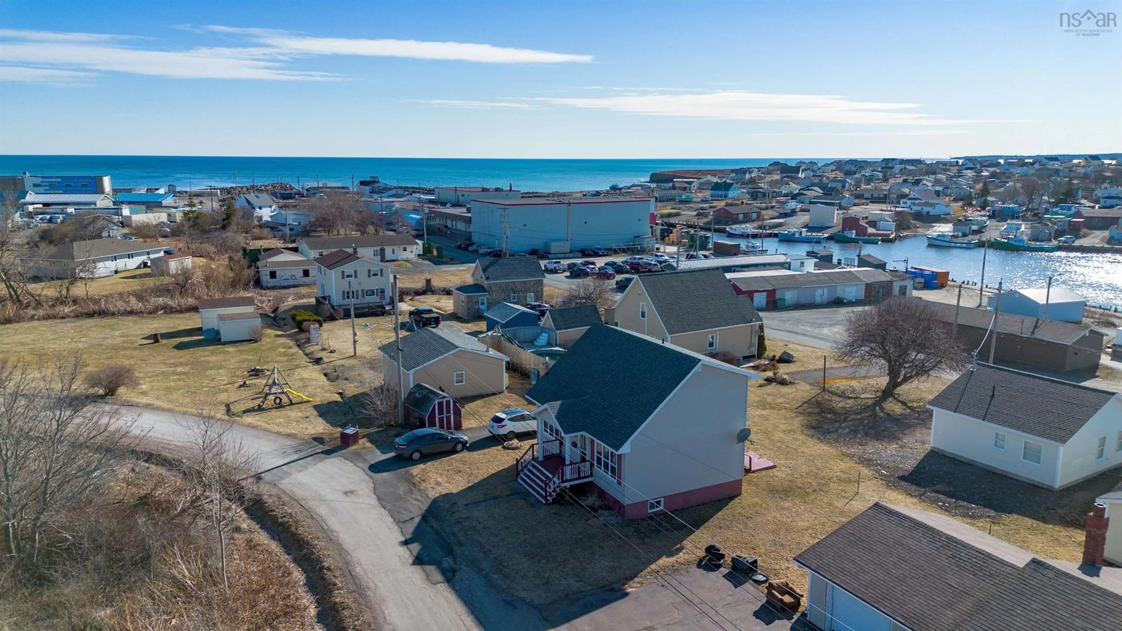 A pic from outside/outdoor area/front of a property/back of a property/a pic from drone, water/lake/river/ocean view for 50 Duncan St, Glace Bay Nova Scotia B1A 2L6