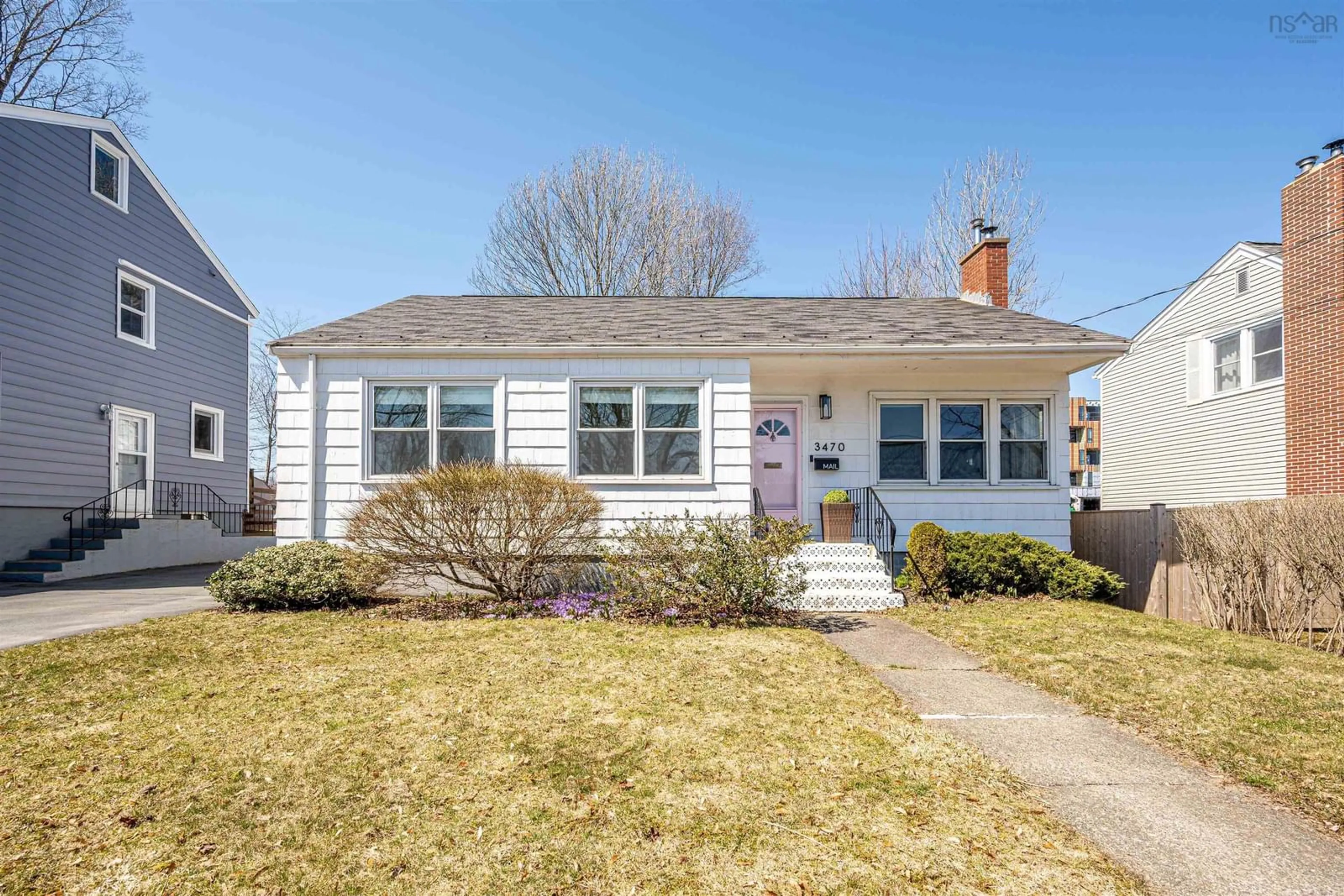 Home with vinyl exterior material, street for 3470 Rowe Ave, Halifax Nova Scotia B3L 4C7