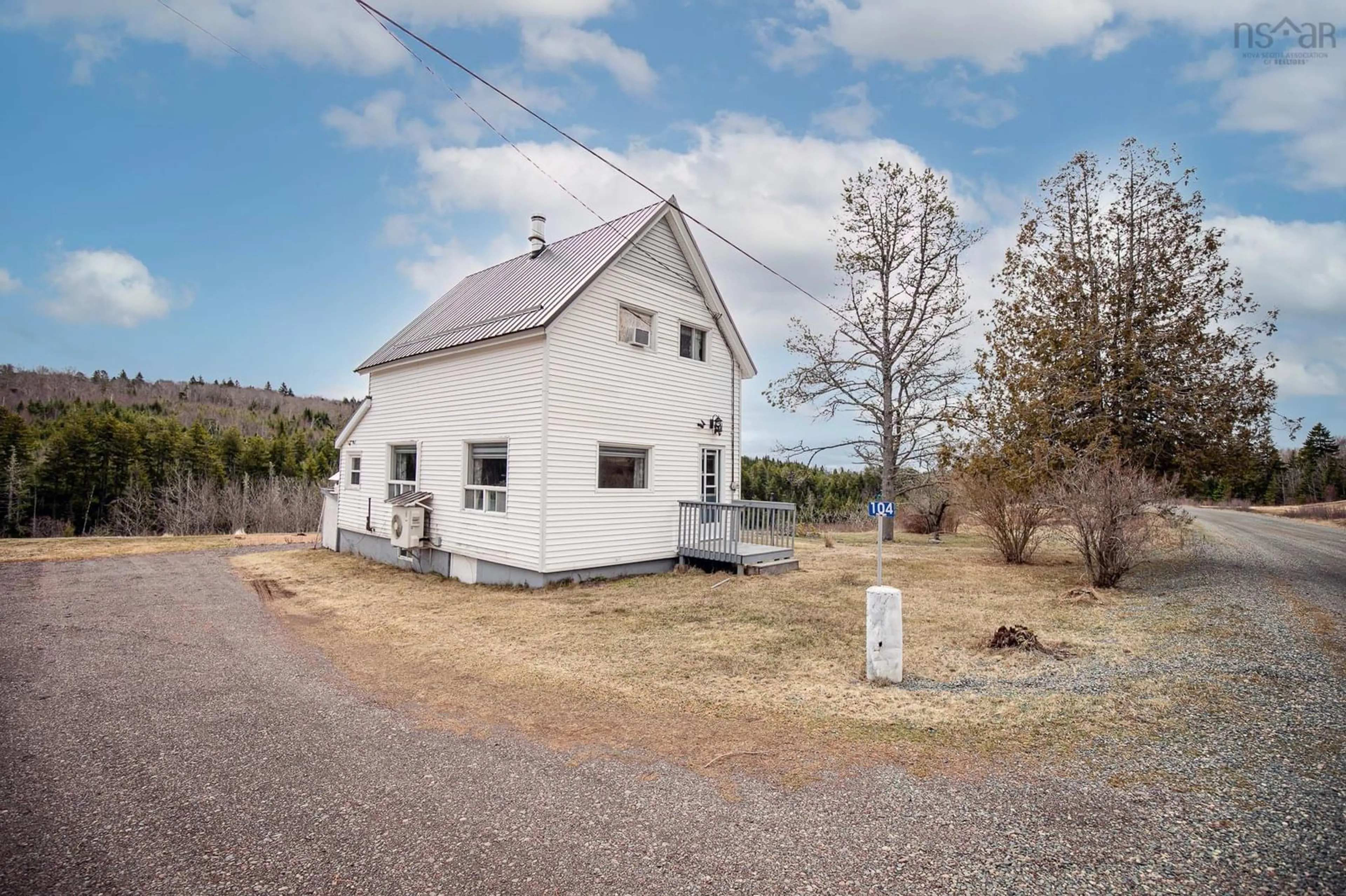 A pic from outside/outdoor area/front of a property/back of a property/a pic from drone, unknown for 104 Yorke Settlement Rd, Diligent River Nova Scotia B0M 1S0